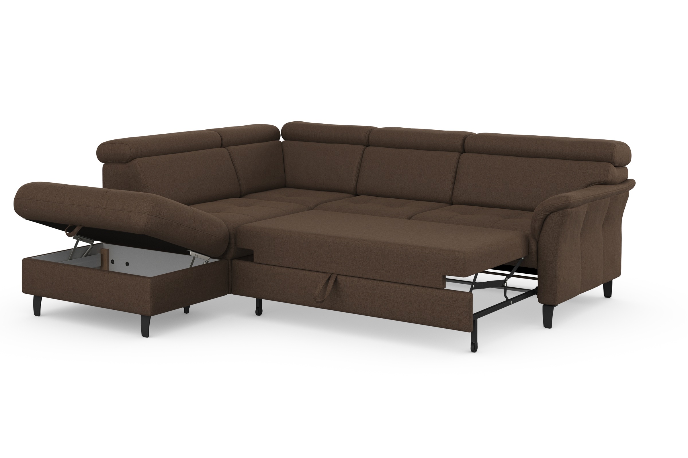 sit&more Ecksofa »Marano L-Form«, inklusive Kopfteilverstellung, wahlweise mit Bettfunktion, Bettkasten