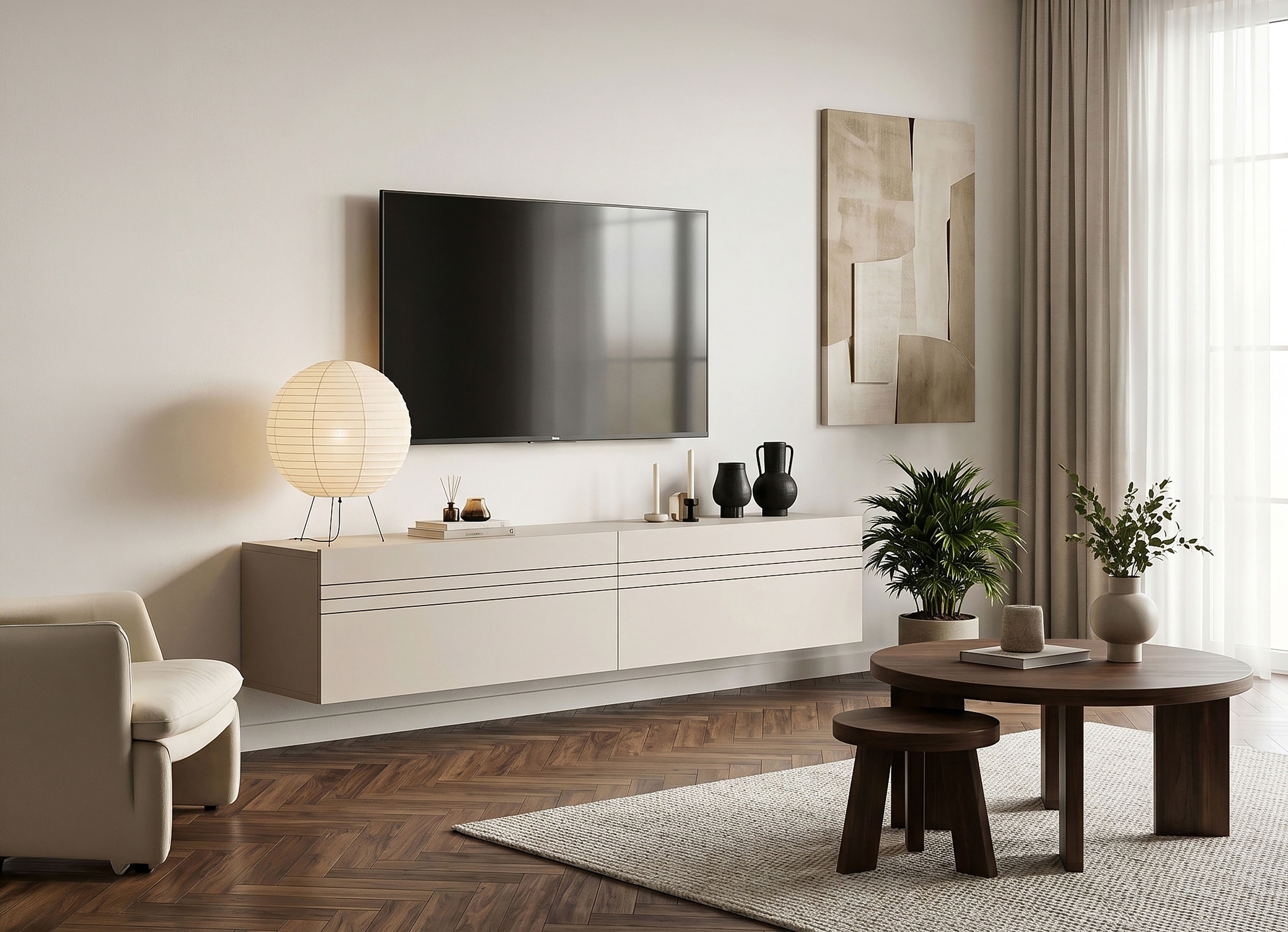 Image of GOODproduct Lowboard "SPIAGGIA, 2-teiliges Set, Breite 180cm, stehend & hängend montierbar" TV-Möbel, TV-Schrank, TV-Lowboard, Mediaboard