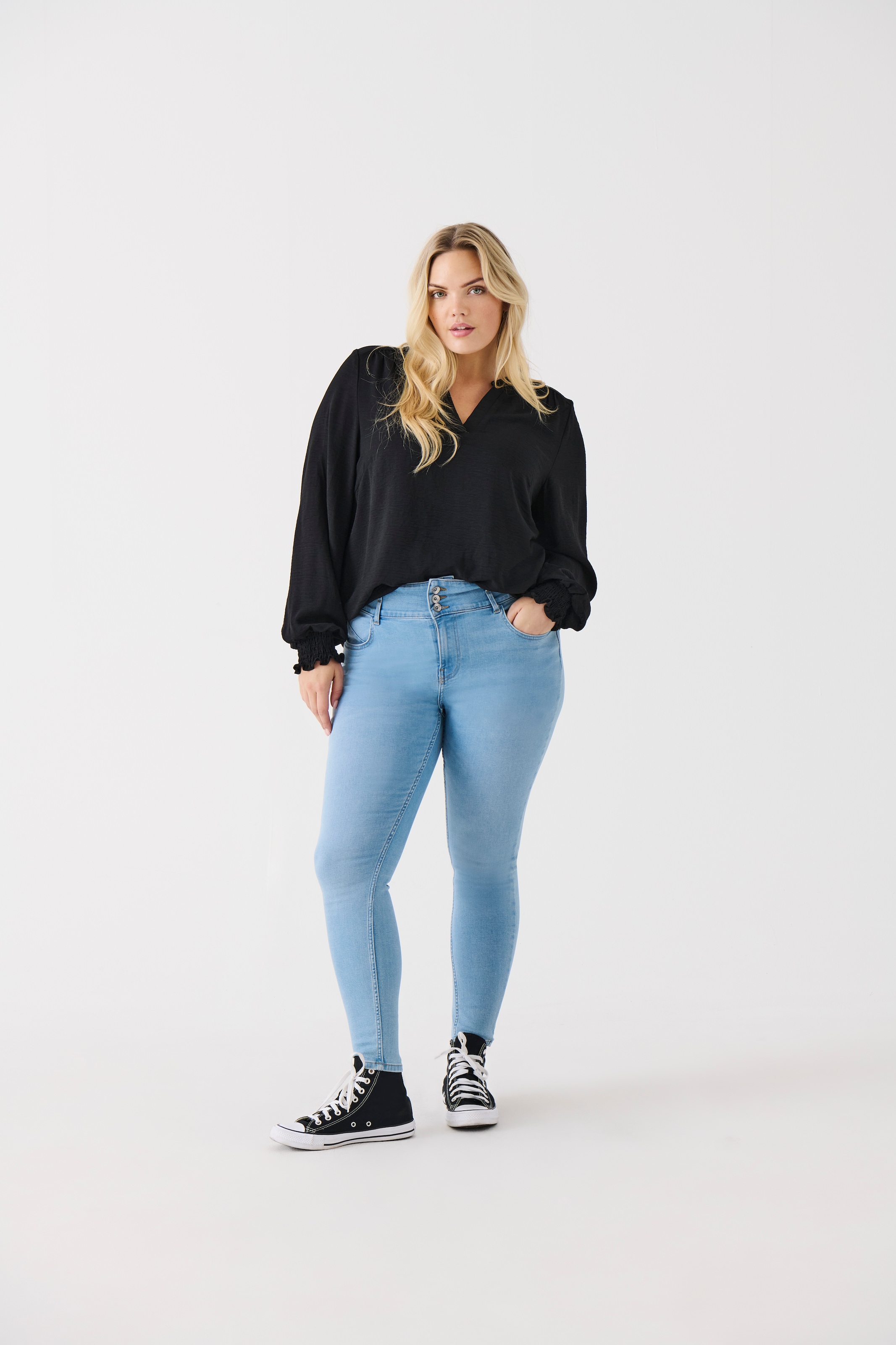 ONLY CARMAKOMA High-waist-Jeans »CARANNA HW SKINNY ANK DNM ANA NOOS«