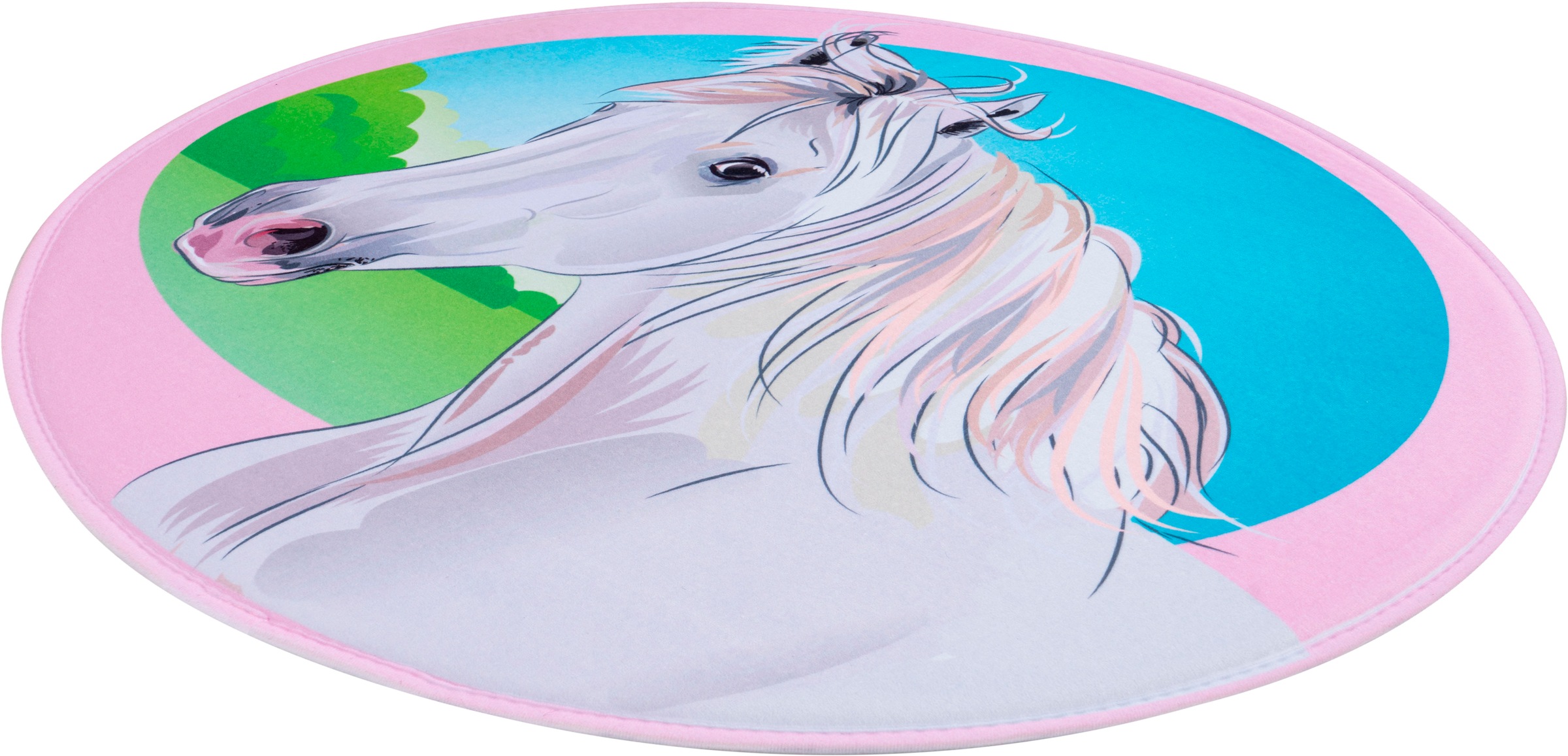 Image of Obsession Kinderteppich »My Mila Kids 141«, rund, 8 mm Höhe, Motiv Pferd, waschbar, Kinderzimmer bei Ackermann Versand Schweiz