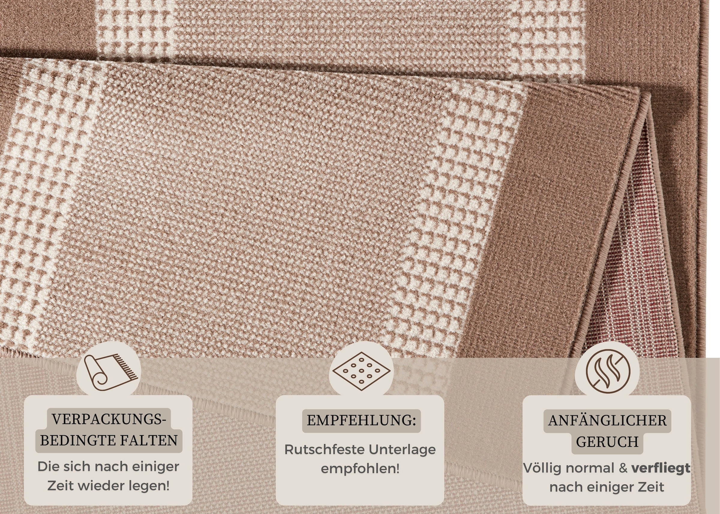 HANSE Home Teppich »Band«, rechteckig, 9 mm Höhe, Kurzflor, weich, Läufer Grössen, Wohnzimmer, Schlafzimmer, Esszimmer