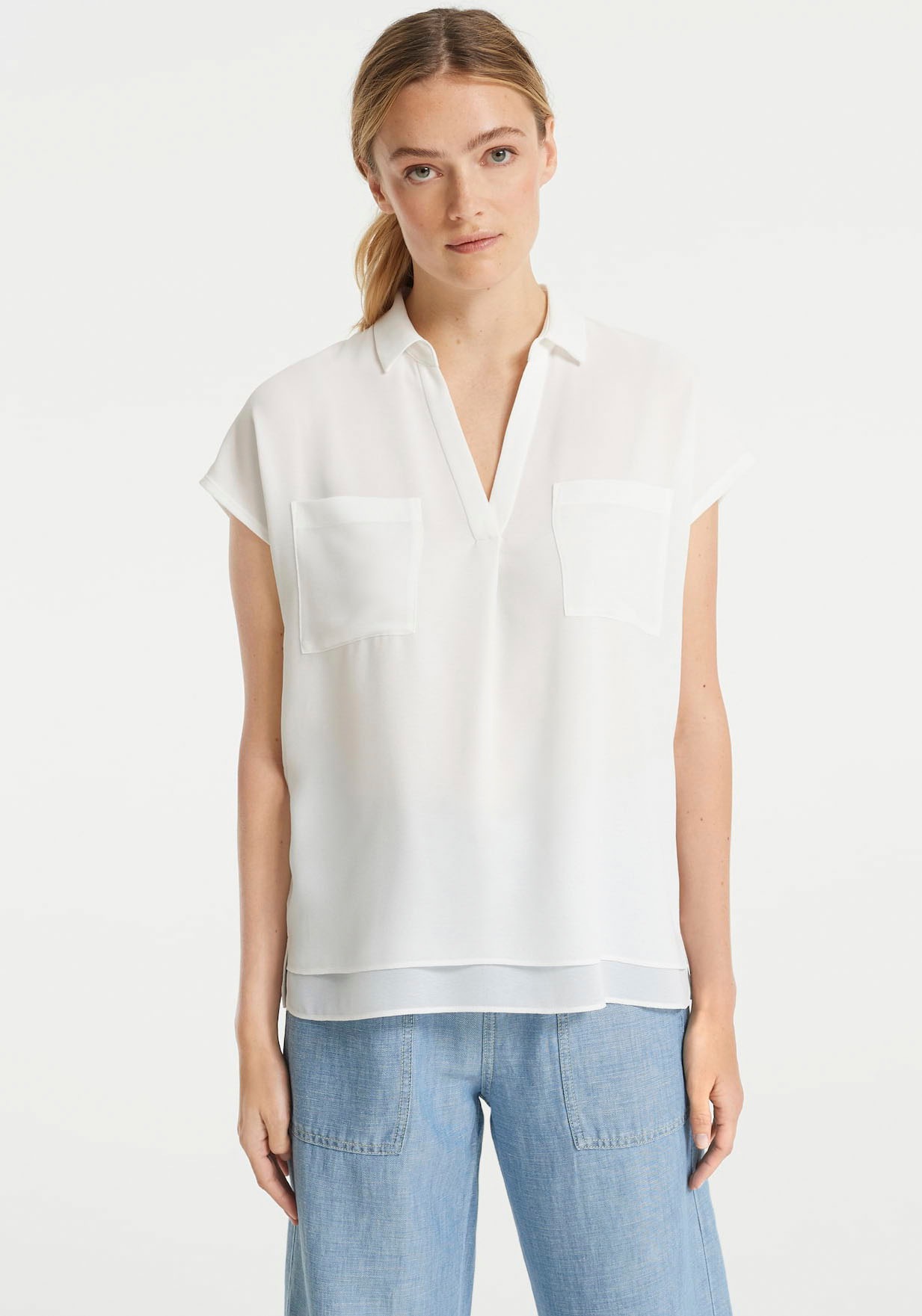 Image of OPUS Hemdbluse »Fulisa«, mit Vorderseite aus zweilagiger Chiffon Webware bei Ackermann Versand Schweiz