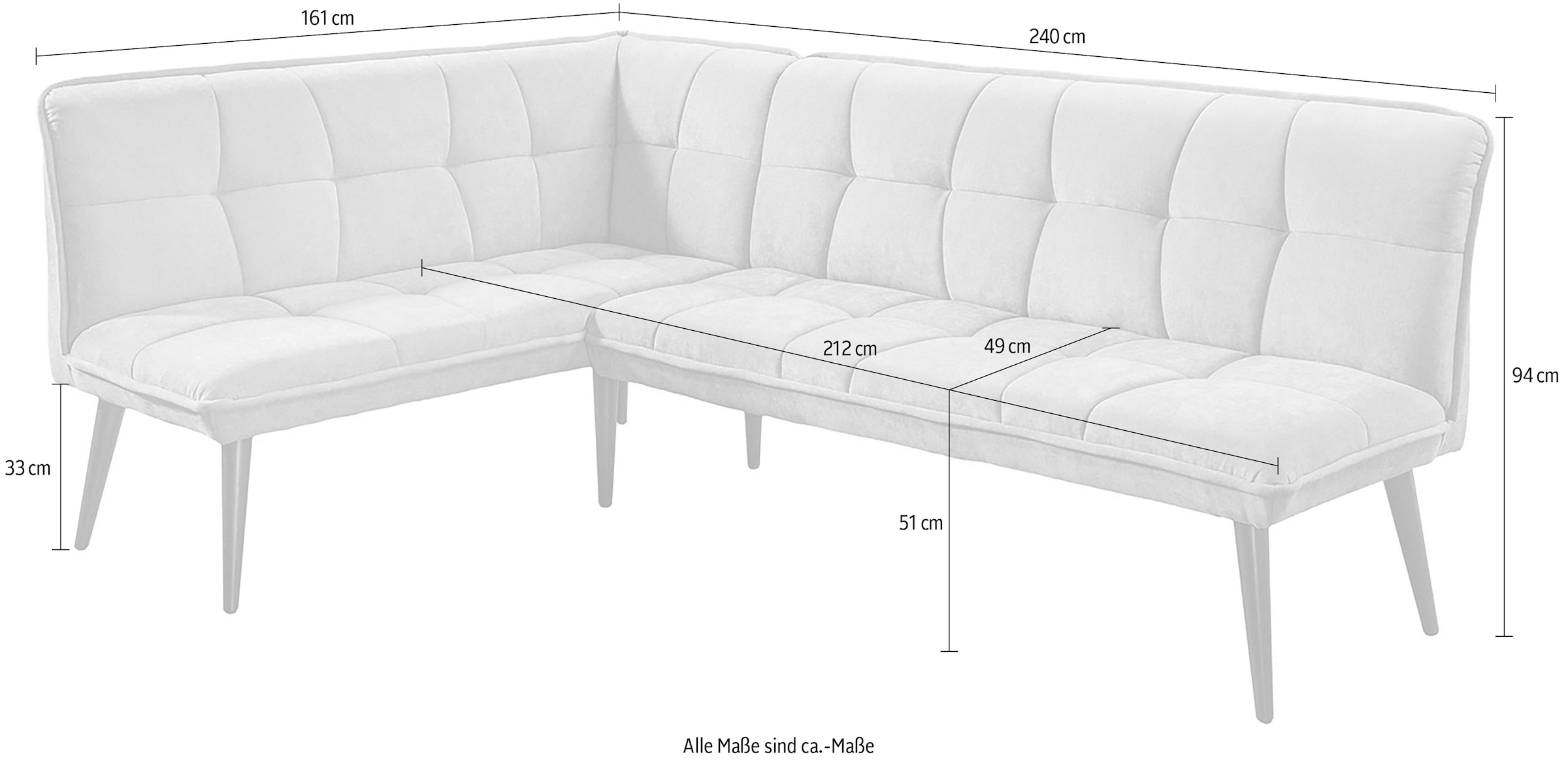 exxpo - sofa fashion Eckbank »Mocca Essbank, Sitzbank« hoher Sitzkomfort, bequem und elegant, hochwertige Detailverarbeitung