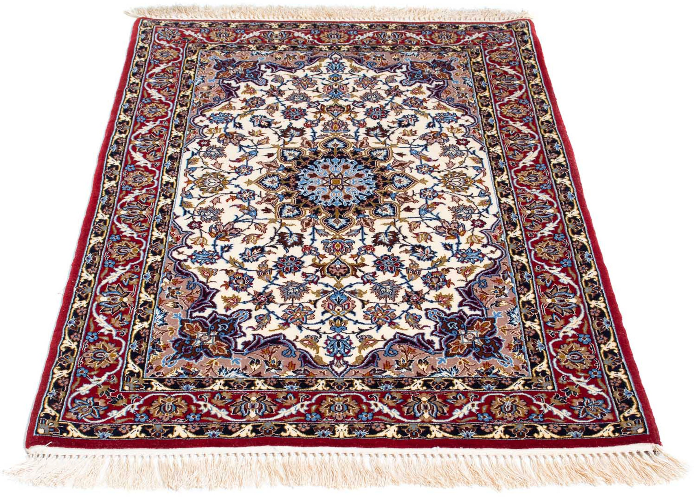 Image of morgenland Orientteppich »Perser - Isfahan - Premium - 118 x 83 cm - beige«, rechteckig, 6 mm Höhe, Wohnzimmer, Handgeknüpft, Einzelstück mit Zertifikat bei Ackermann Versand Schweiz