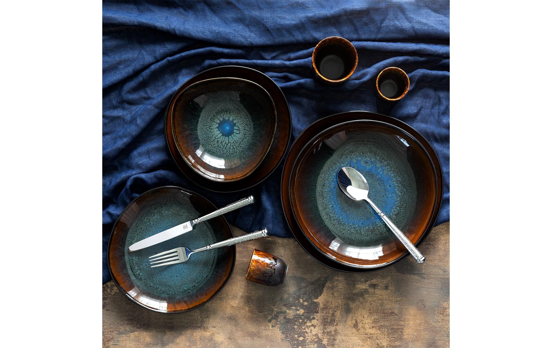   Speiseteller »Lunasol Elements Amber Eye Organic 12-tlg.« Teller-Set