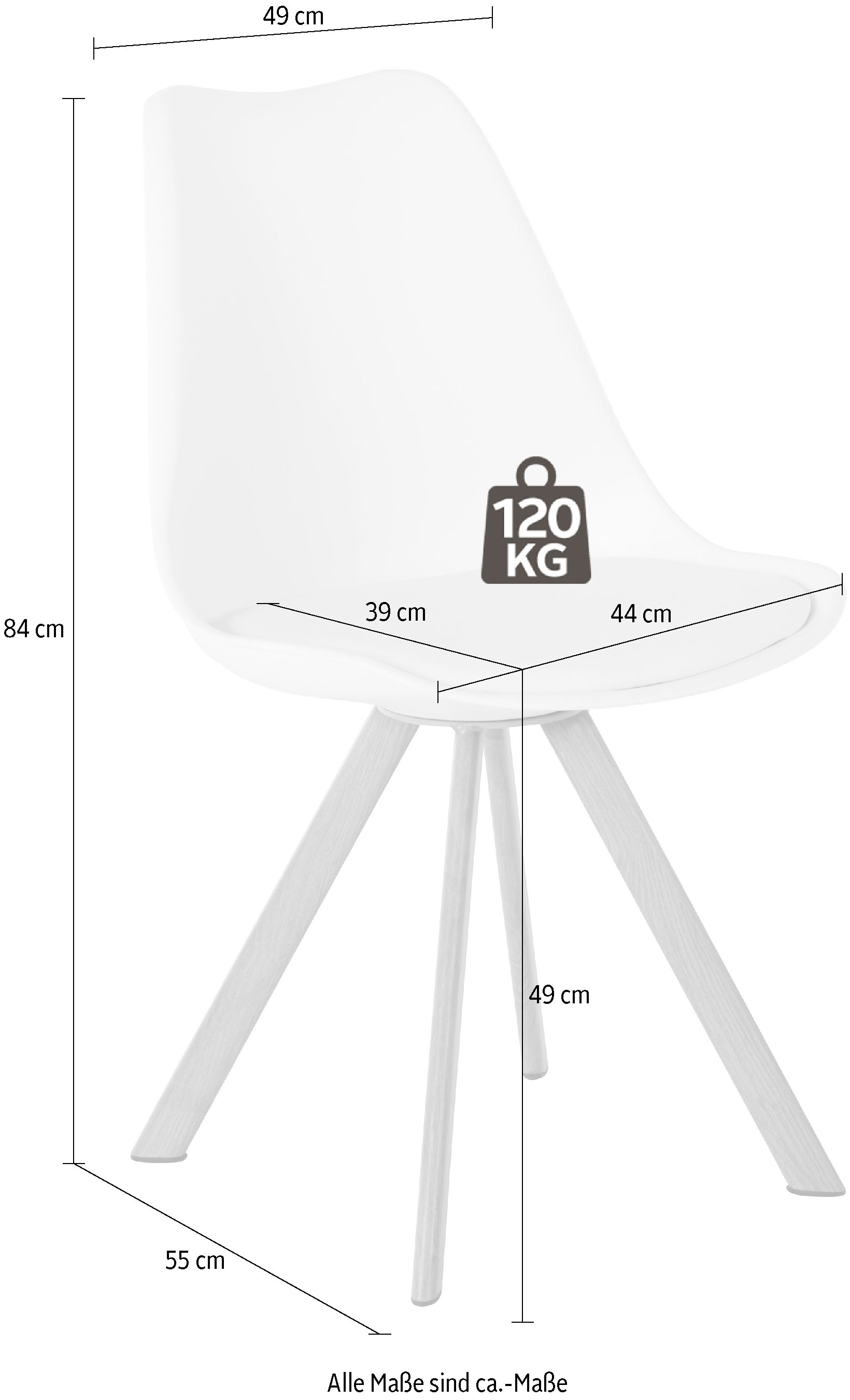 INOSIGN Essgruppe »Levent«, (Set, 5 tlg.), bestehend aus 4 Lazio Stühlen  und dem Cody Tisch versandkostenfrei auf