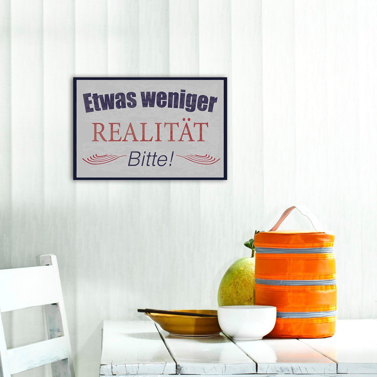 Image of queence Metallbild "Realität" Schriftzug Schriftzüge Sprüche Sprüche & Texte 1 Stk. tlg. Stahlschilder