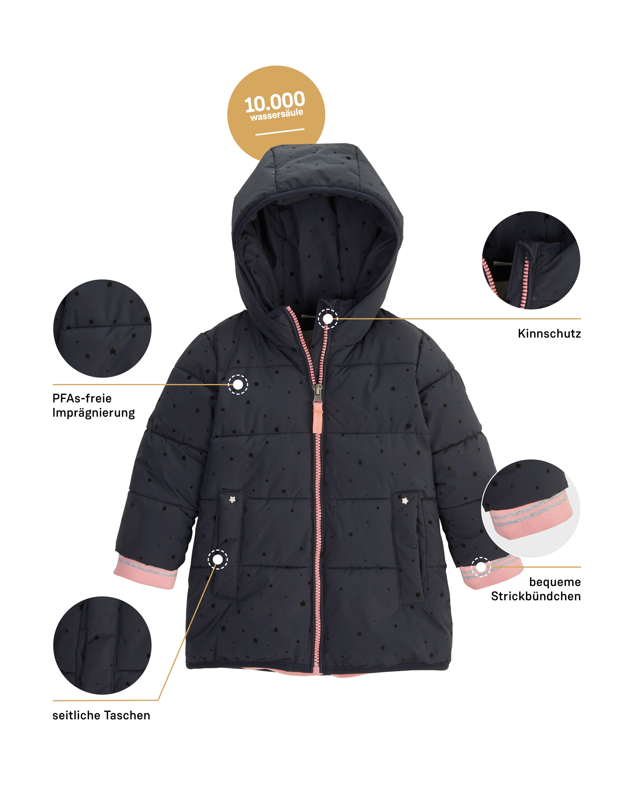 first instinct by killtec Manteau matelassé »FIOW 16 MNS QLTD CT« Steppmantel mit Kapuze, 10.000 mm Wassersäule, reflektierend