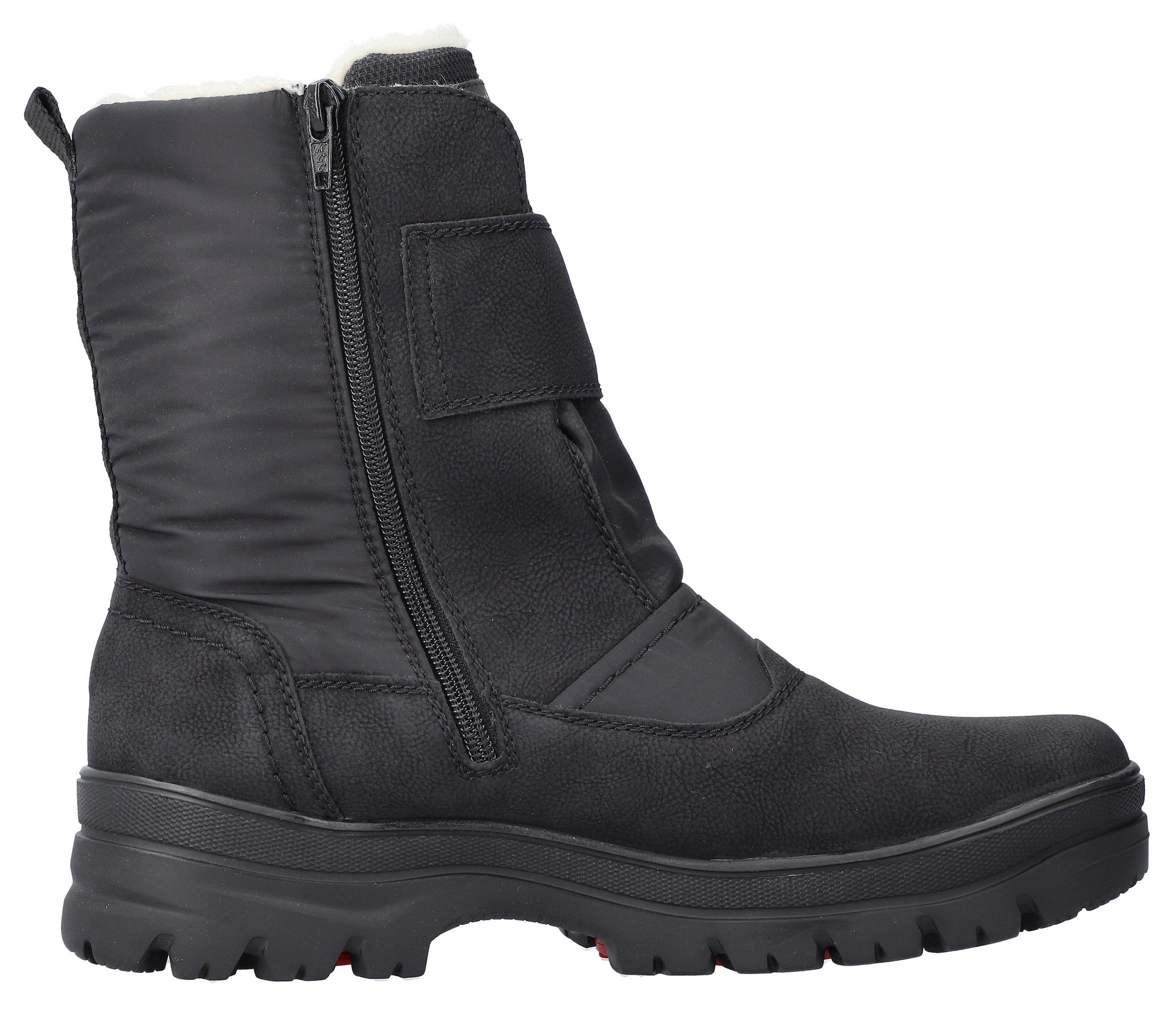 Rieker Winterstiefel, Klettboots mit Lammwollfutter, Flip Grip-Laufsohle und TEX-Membran