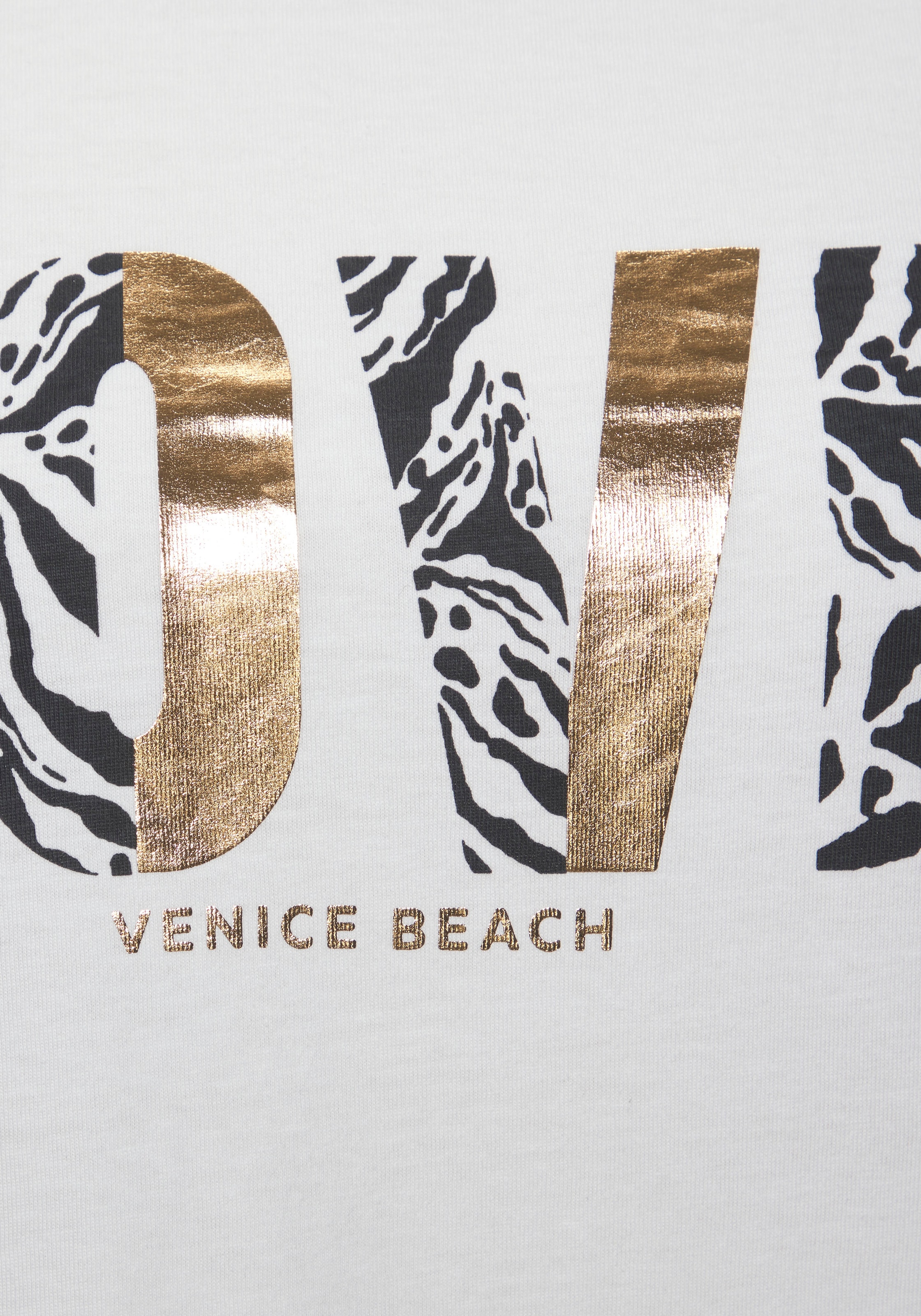 Venice Beach Kurzarmshirt, mit Frontprint, T-Shirt aus Baumwolle, lockere Passform