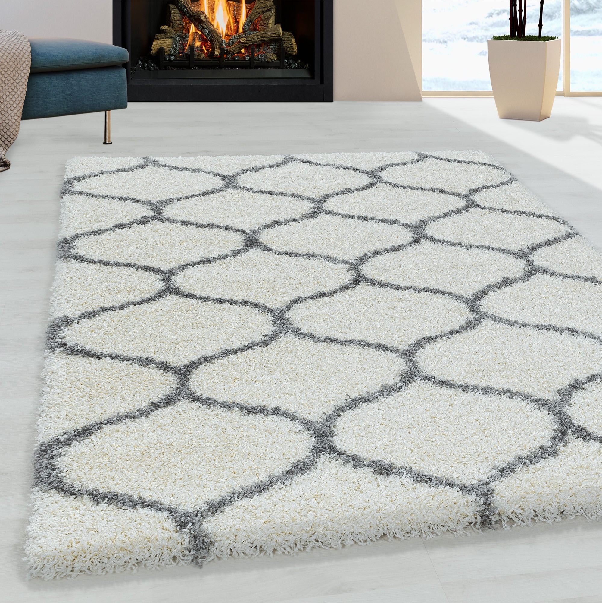 Image of Ayyildiz Teppiche Hochflor-Teppich "SALSA 3201" rechteckig 50 mm Höhe auch in rund, Pflegeleicht / Strapazierfähig / Shaggy/ Wohnzimmer