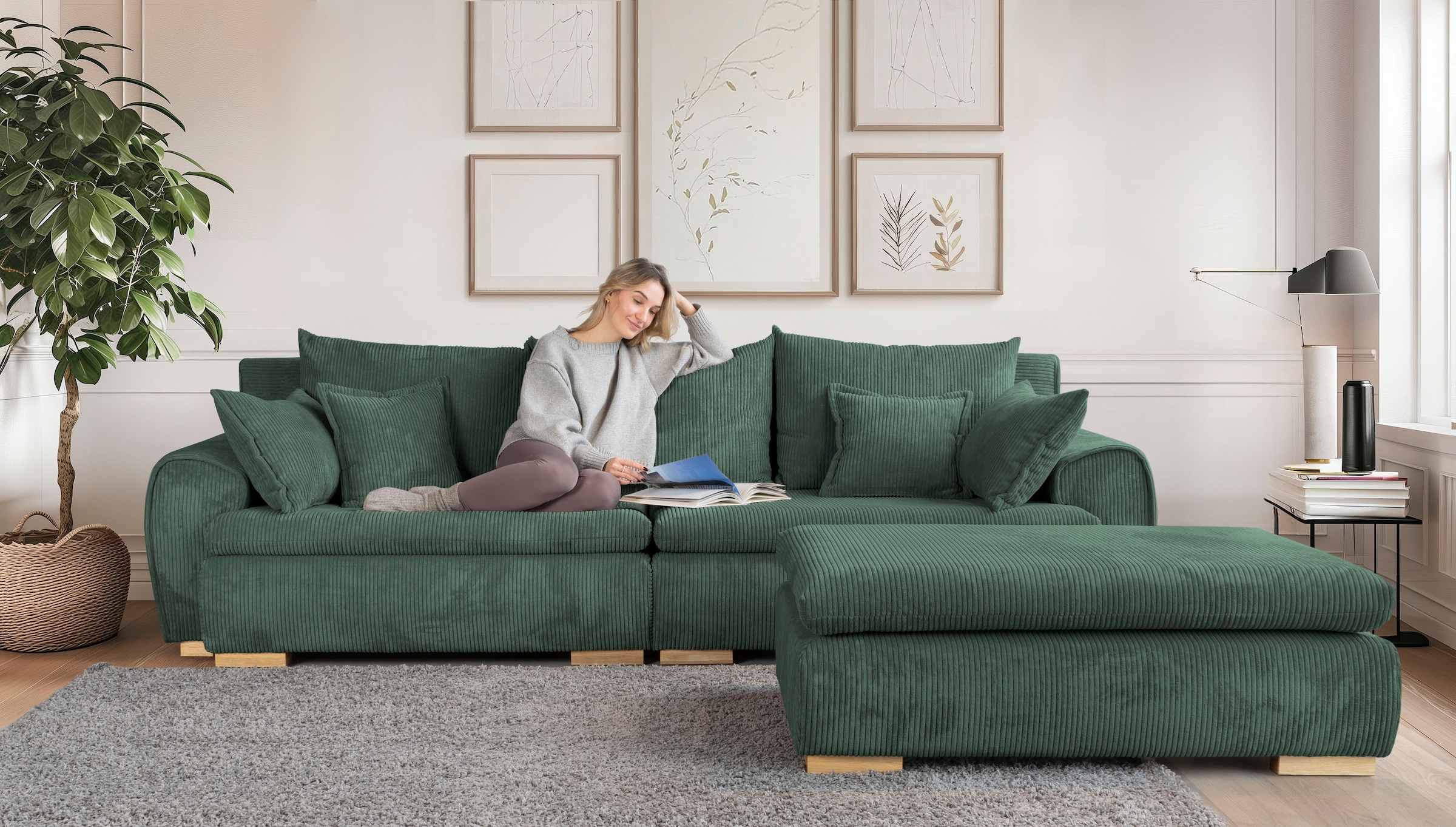 Home affaire Canapé Big »Katja, B: 275 cm - OTTO. Verlässliche Qualität.« Mega-Sofa mit 4 Zierkissen