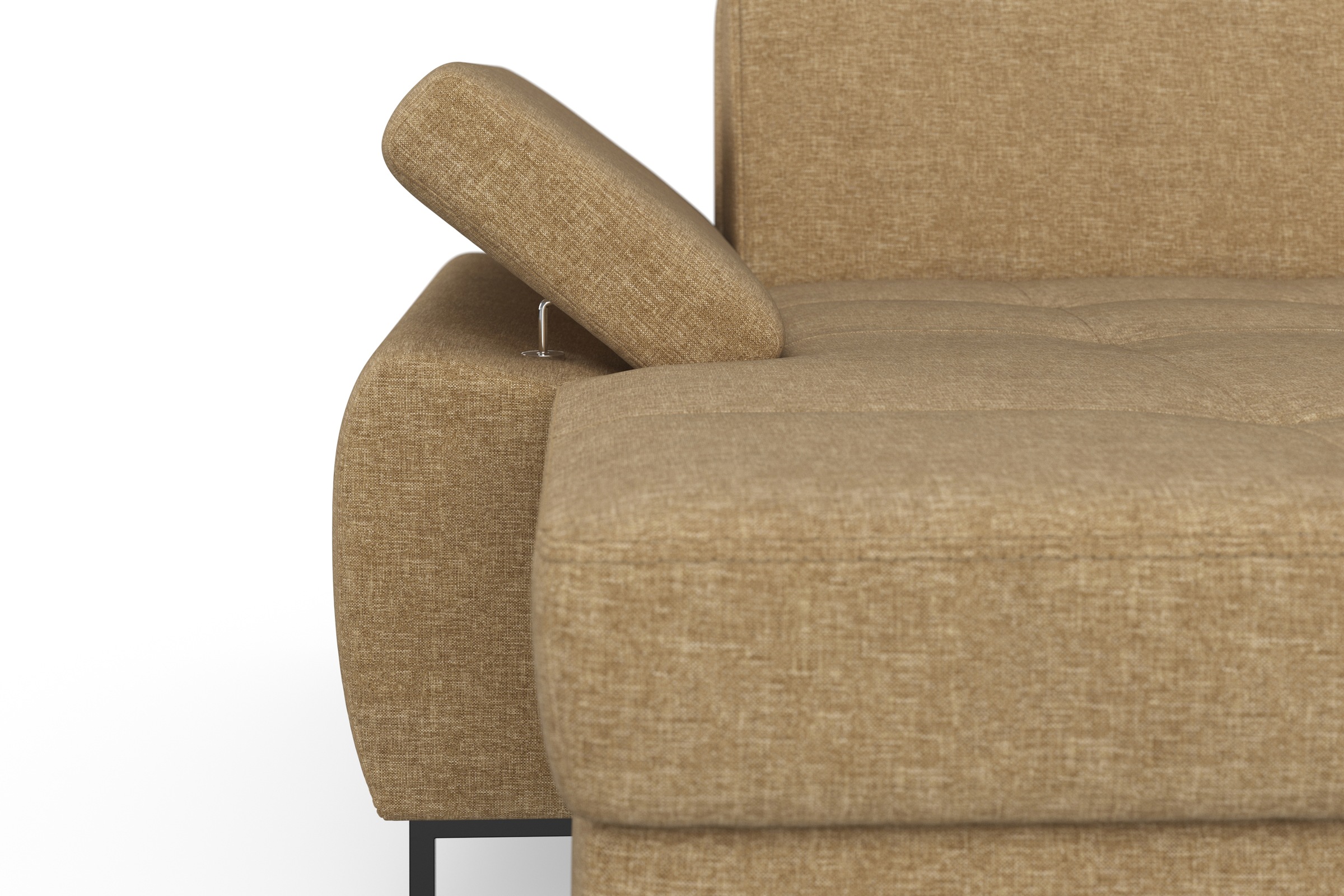 DOMO collection Ecksofa »Capelo, komfortabel, klare Linien zeichnen dieses Design aus, L-Form« mit Armteilverstellung, wahlweise mit Bettfunktion, Federkern