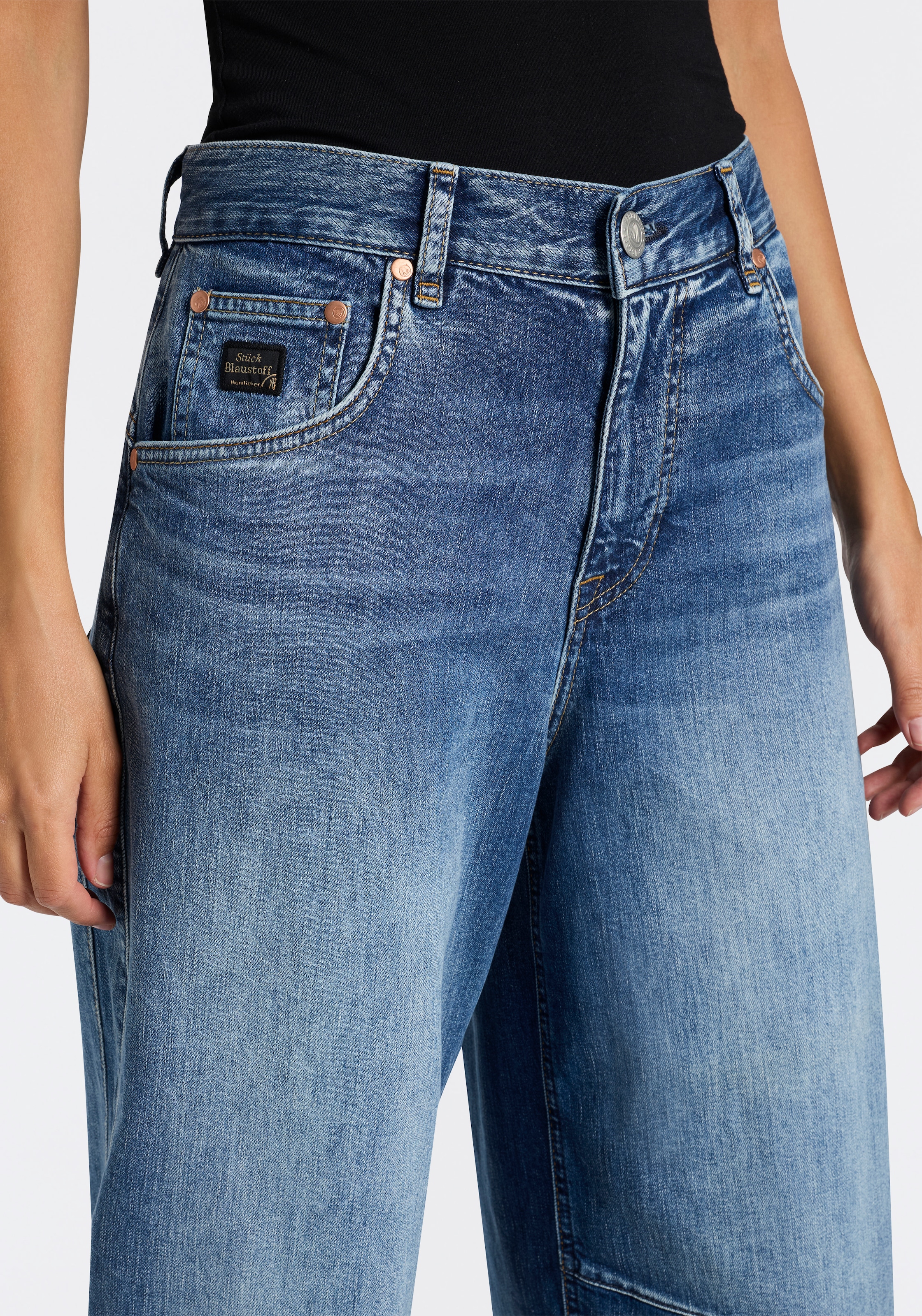 Herrlicher 5-Pocket-Jeans »Barrow Denim Stretch« im Barrel Fit, hoher Bund