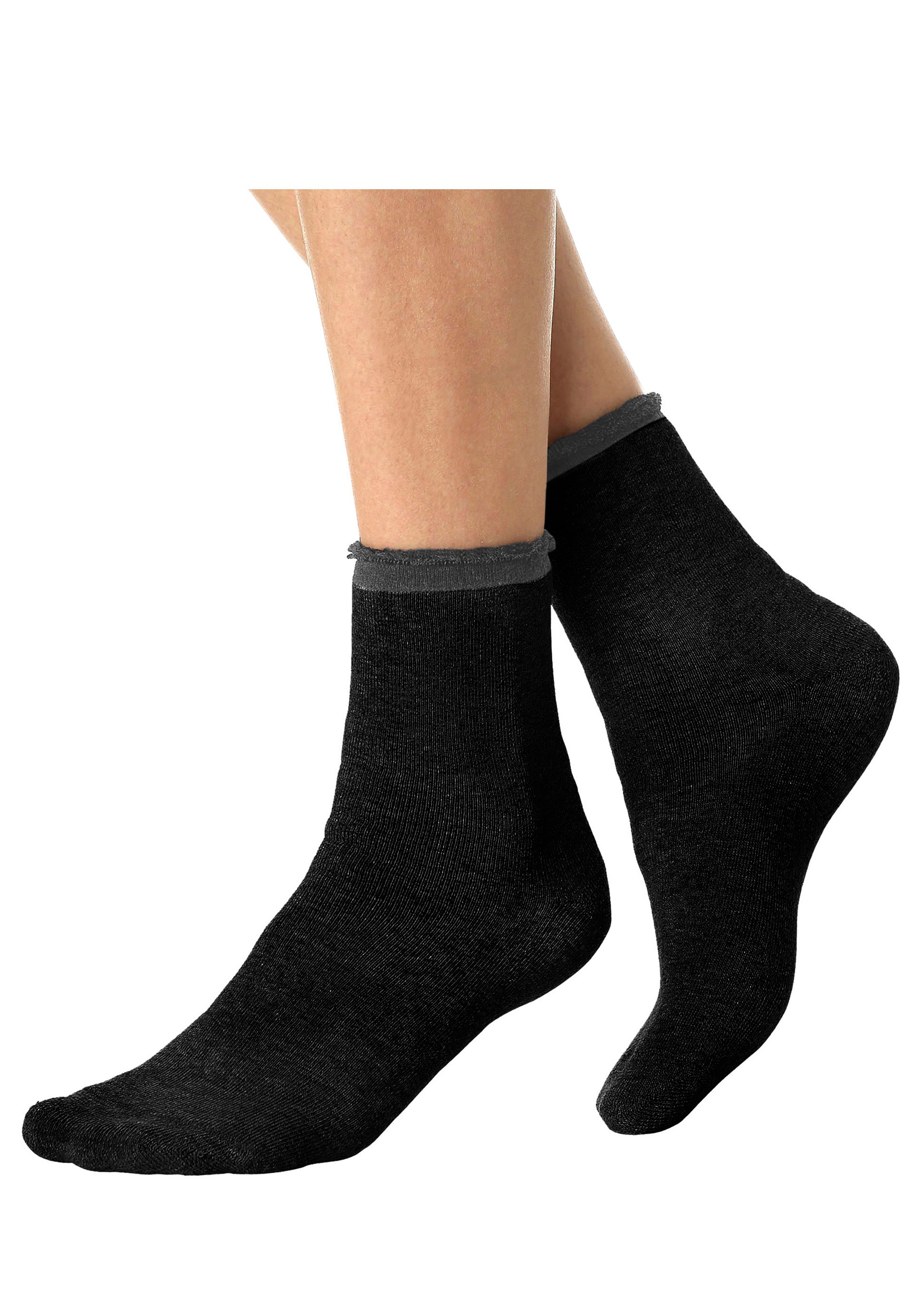 Lavana Kuschelsocken, (Packung, 4 Paar), mit Innenfrottee