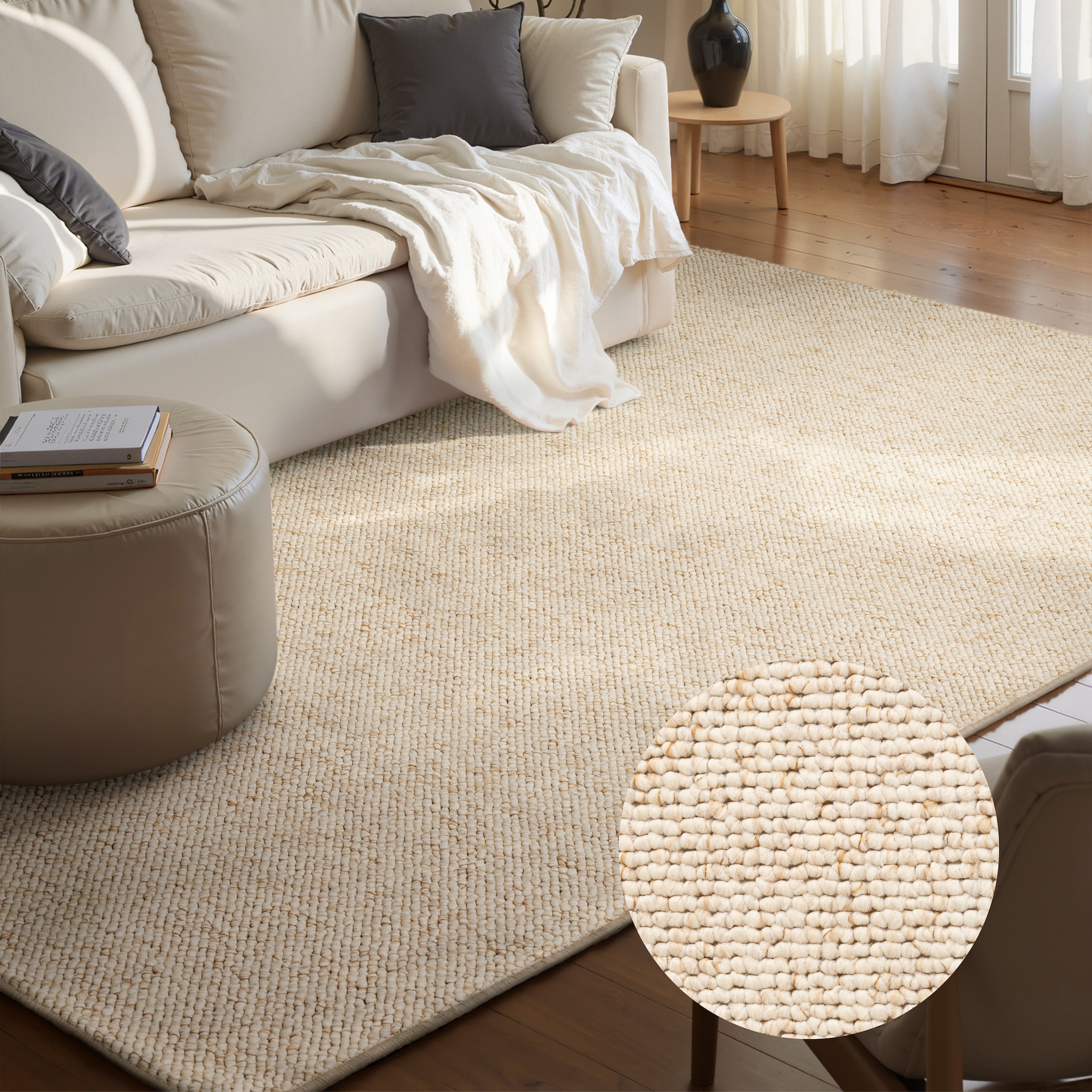 HANSE Home Tapis »Wolly 2« Rectangulaire 12 mm Höhe tissu plat, coureur, style scandinave, aspect laine, salle à manger, salon, couloir