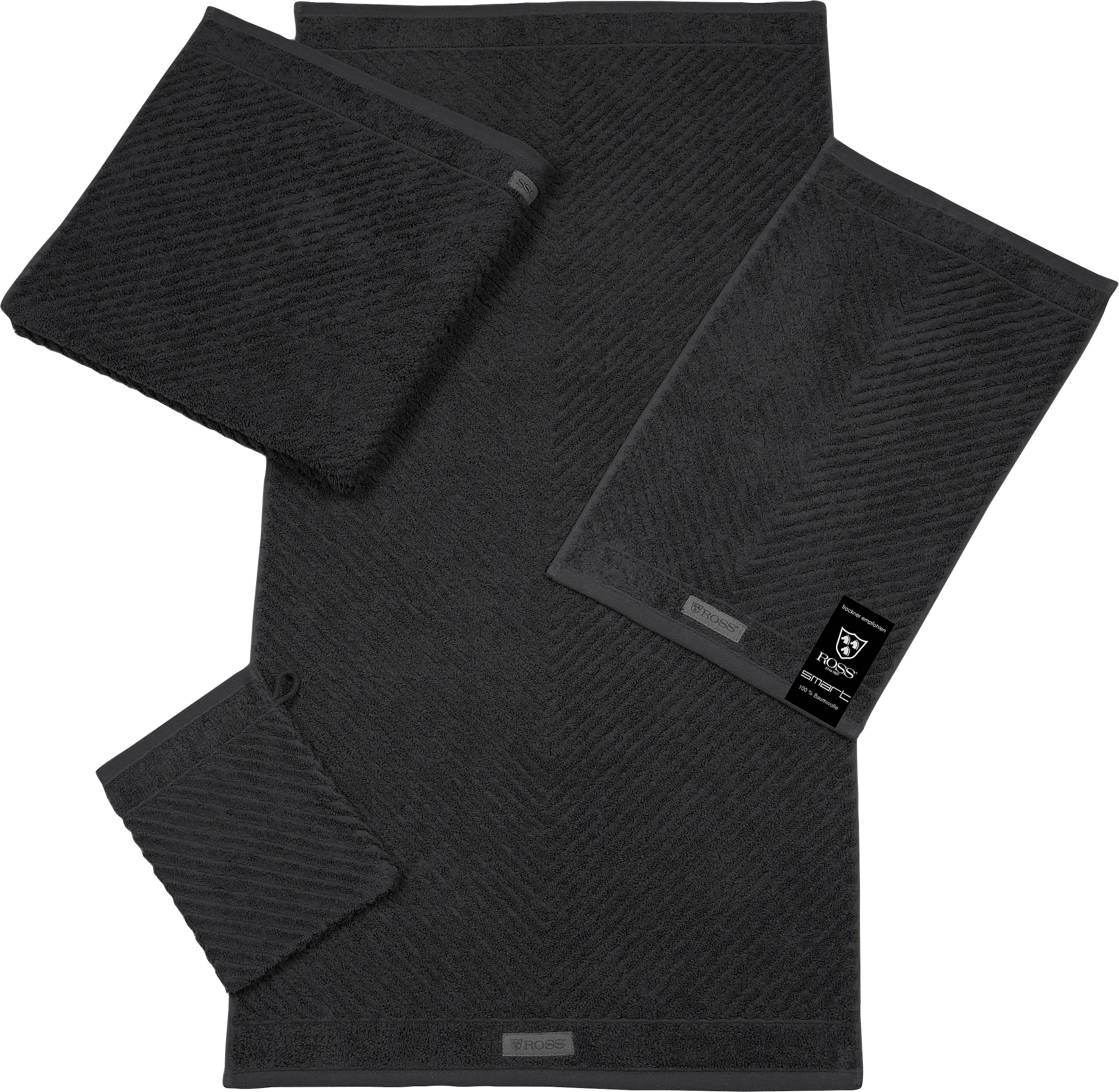 Image of ROSS Handtuch "Smart" Uni-Rippe mit Velourslabel