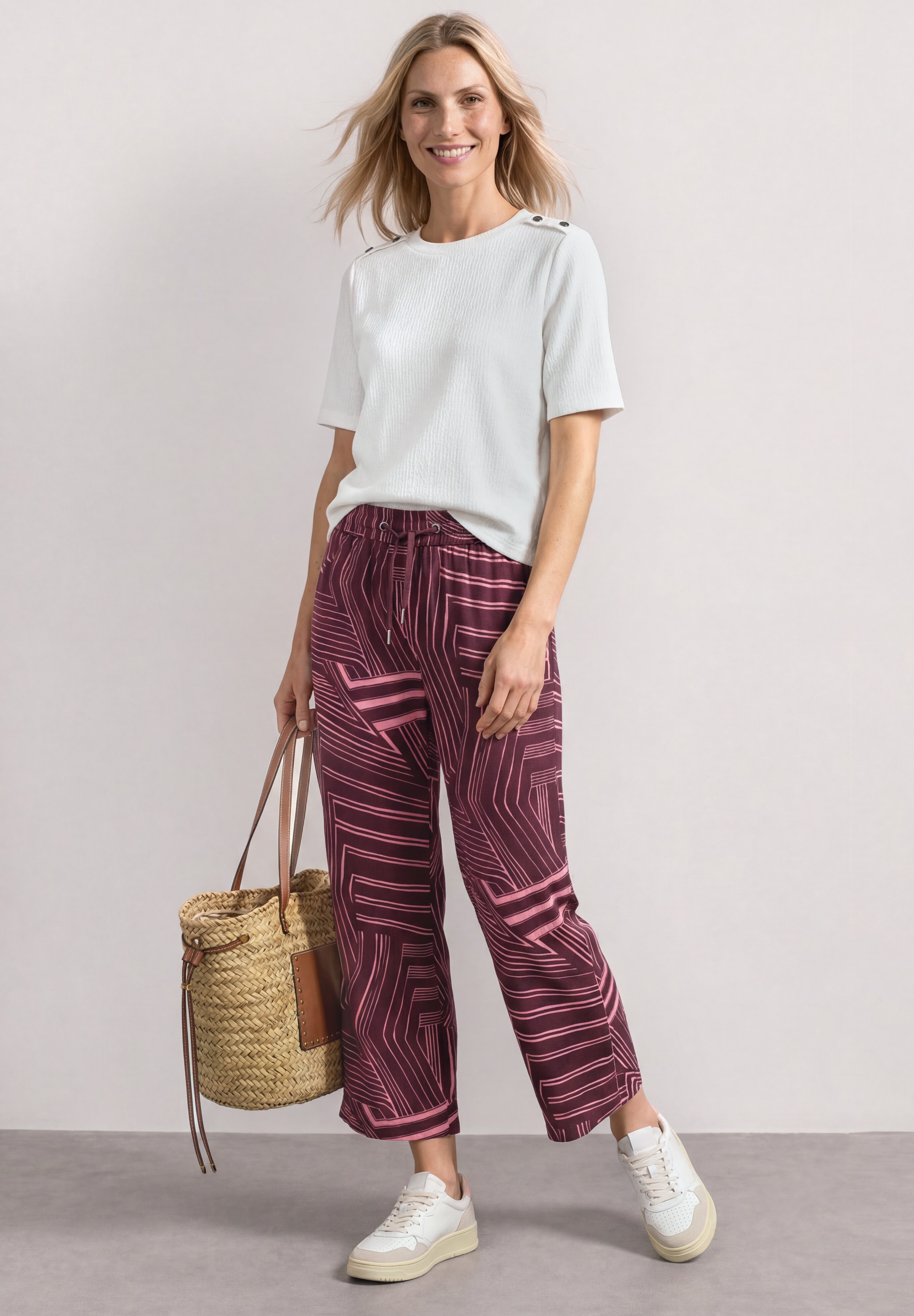 STREET ONE Jupe-culotte »Style Emee«  Culotte taille haute 7/8 - pantalon d'été - avec motif