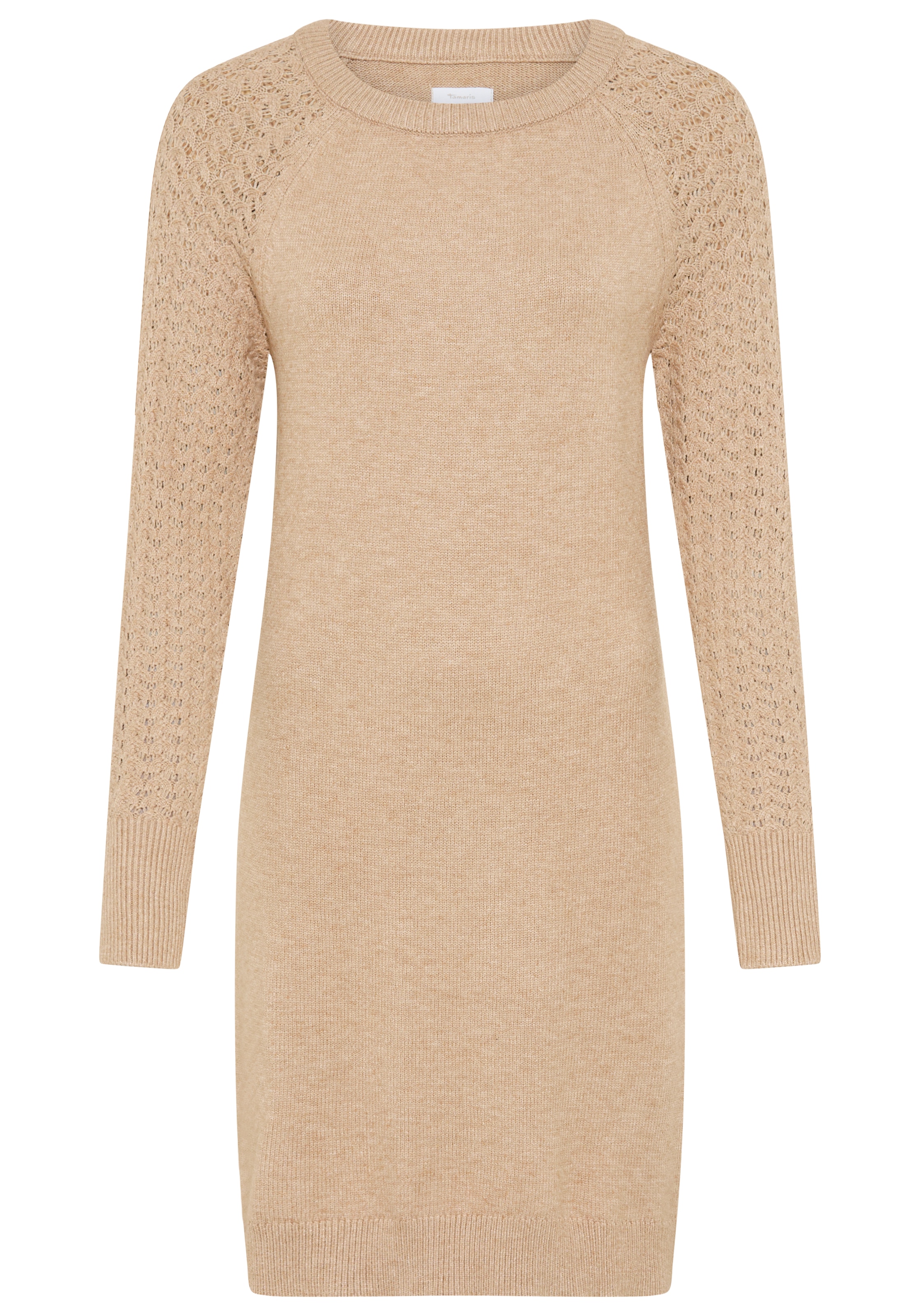 Tamaris Robe en tricot Mini-Länge mit Ajourstrickmuster aus Viskosemischung