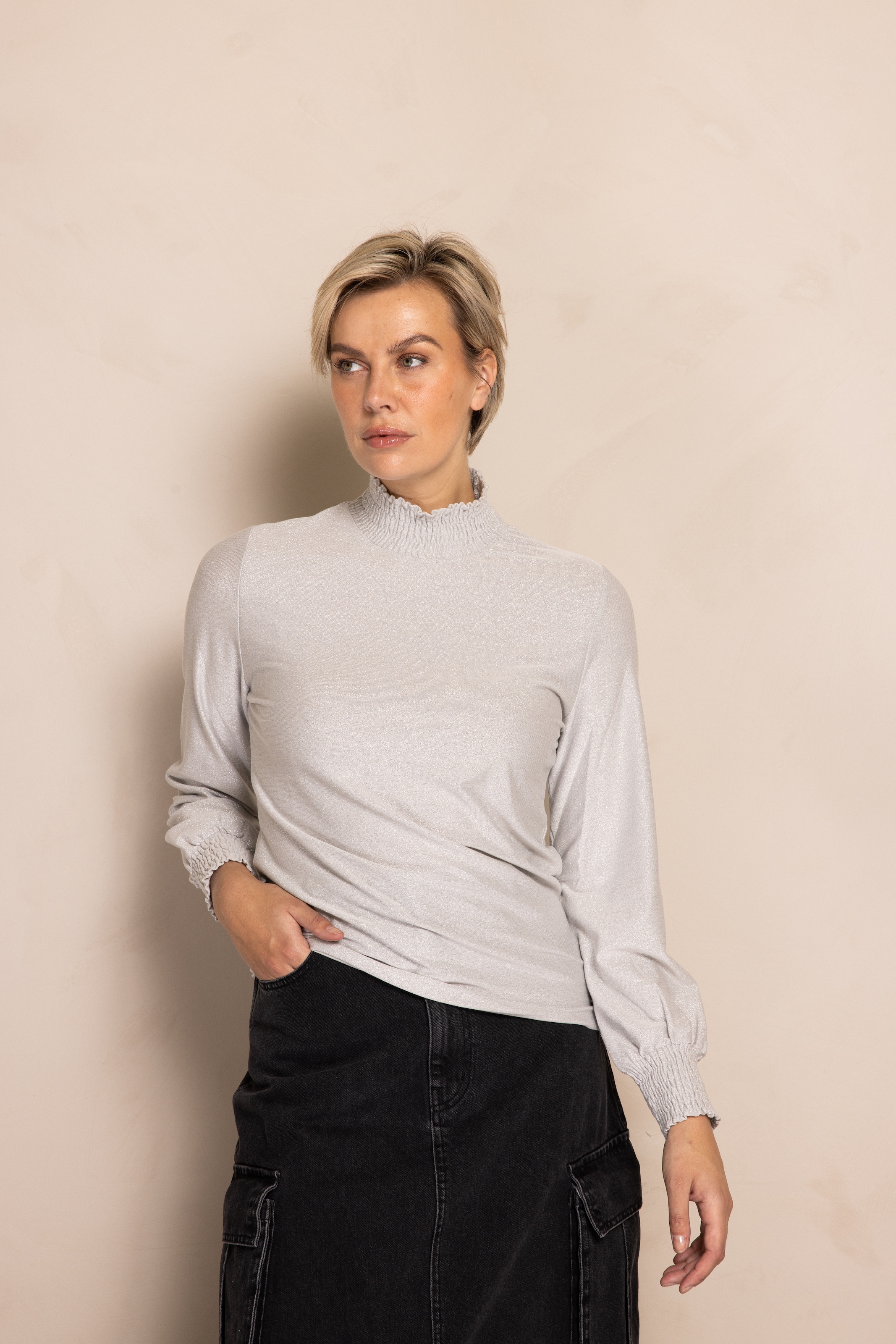 Image of Zhrill Stehkragenshirt "ZHVEZNA" Regular Fit, ohne Verschluss, mit Stehkragen