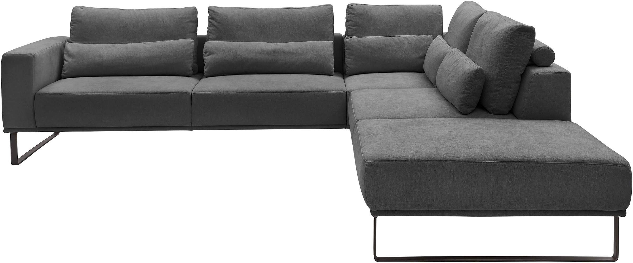 Image of Musterring "JustB PM100 Federkern & Kaltschaum, bequem, Breite 308cm, L-Form" mit Sitztiefenverstellung und Kissen, mit Metallkufe, Masse 290x308 cm