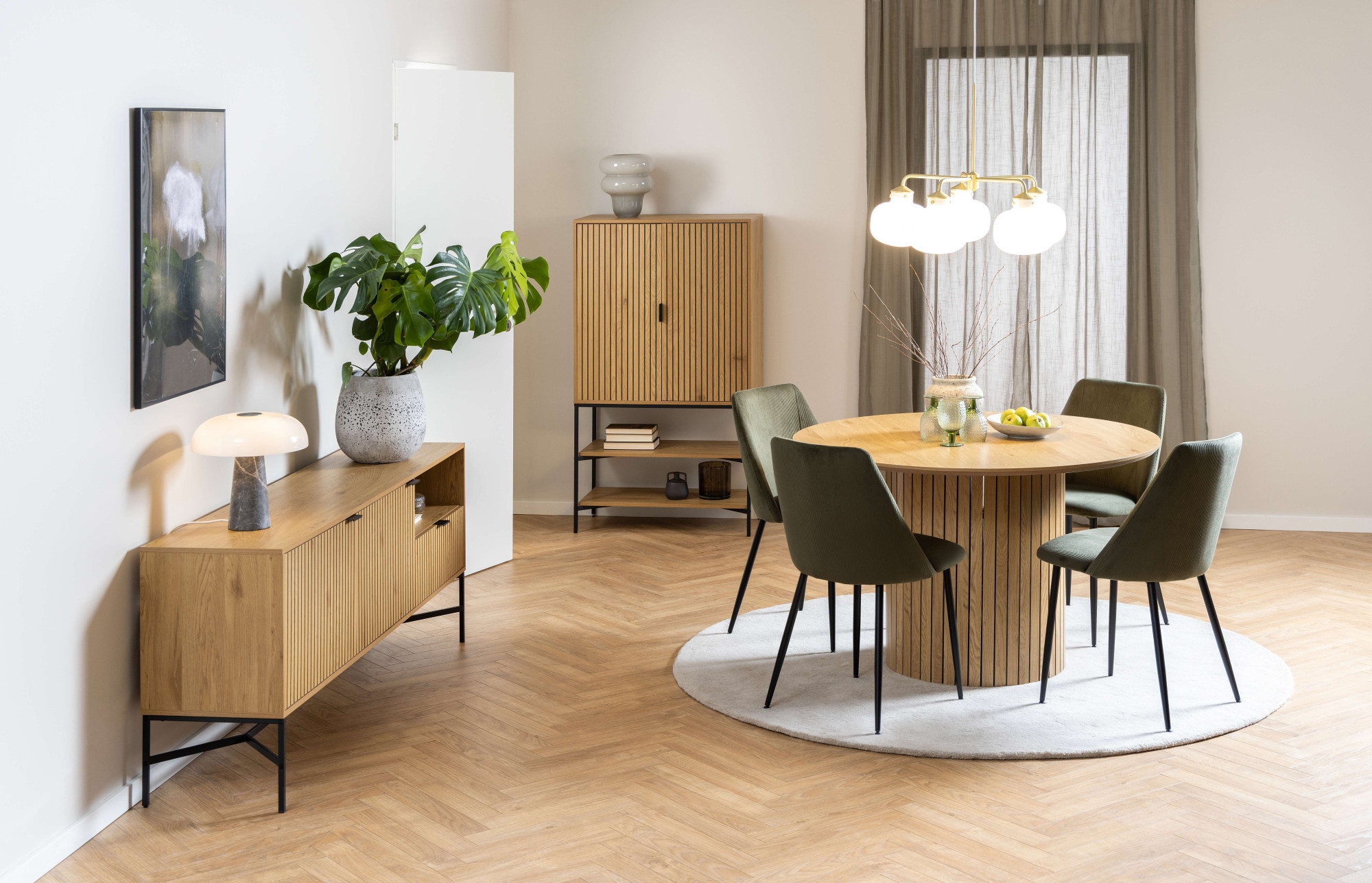 ACTONA GROUP Esstisch »Yale« Tisch, Esstisch, OTTOs Choice,  Esszimmertisch, Wildeichenoptik, Lamellenfuss, braun, rund, Ø: 120 cm