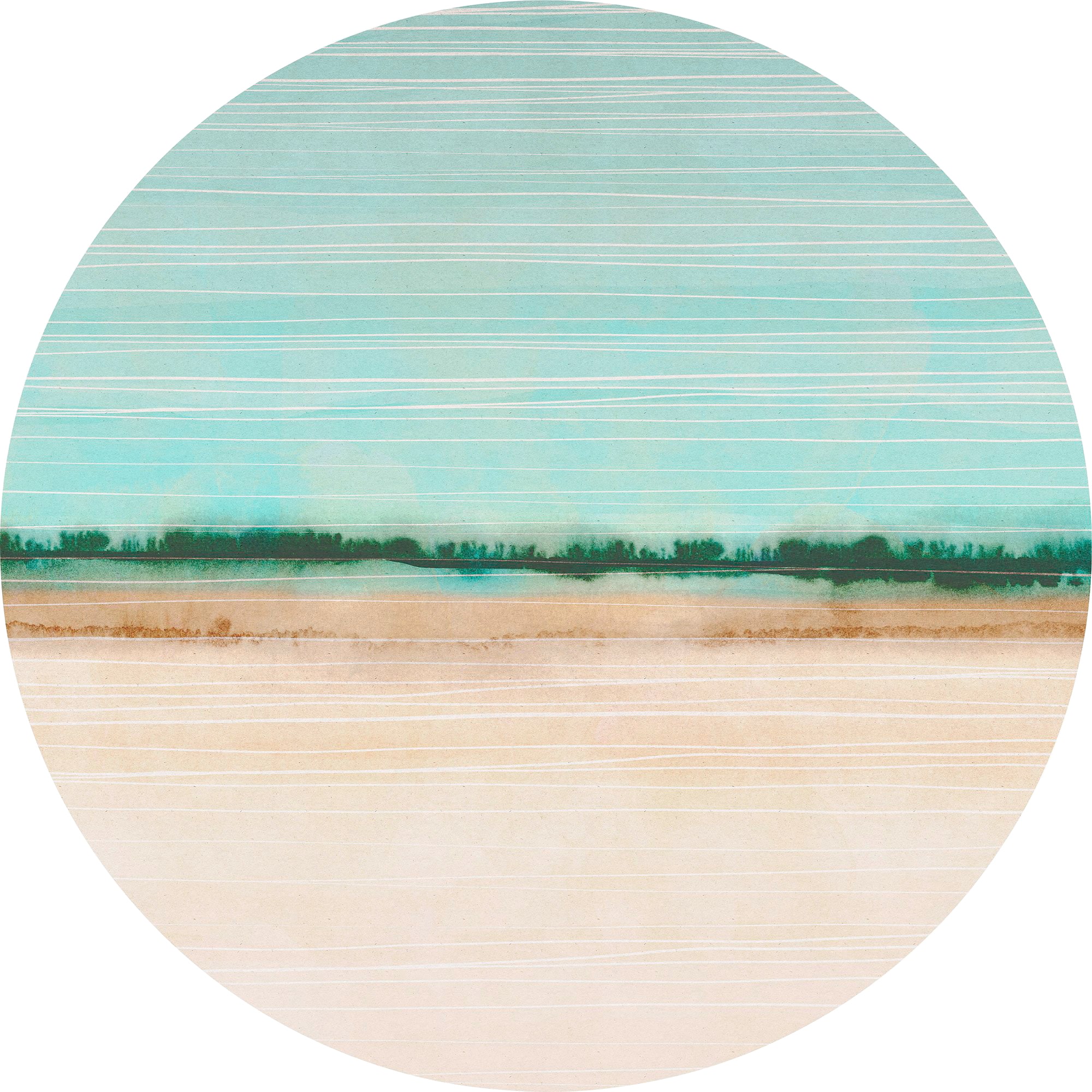 Image of Komar Fototapete "Vlies selbstklebend - Beachside - Grösse 125 x 125 cm" bedruckt glatt Wohnzimmer, Schlafzimmer