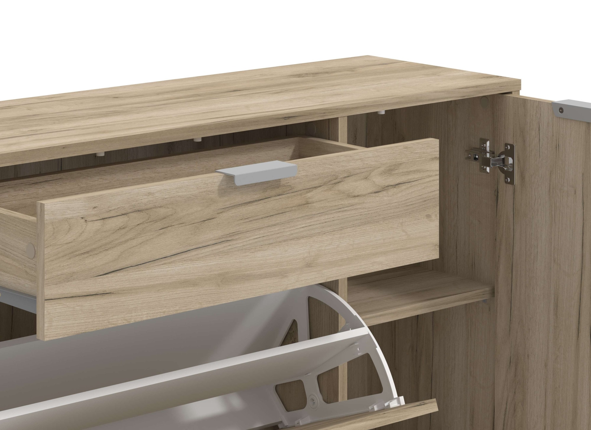 INOSIGN Schuhschrank »Arco 2, Schuhkommode, Schuhregal, Breite 102 cm«, 2 Klappen mit Doppelschuhtrommeln, mit Schublade, in modernen Farben