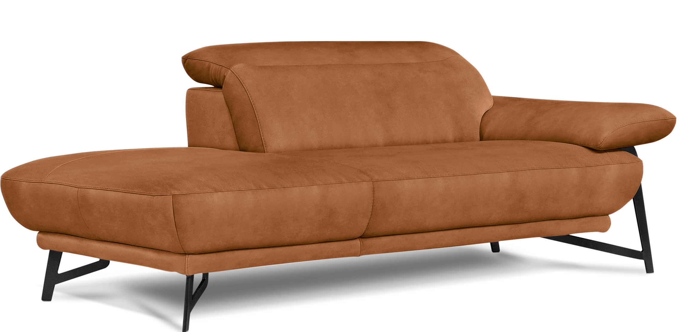 Egoitaliano Sofa »Anais, Design mit hohem Sitzkomfort, Fussfarbe schattengrau« Set, Kopfteil verstellbar, Luxus-Microfaser Lederoptik, brandy