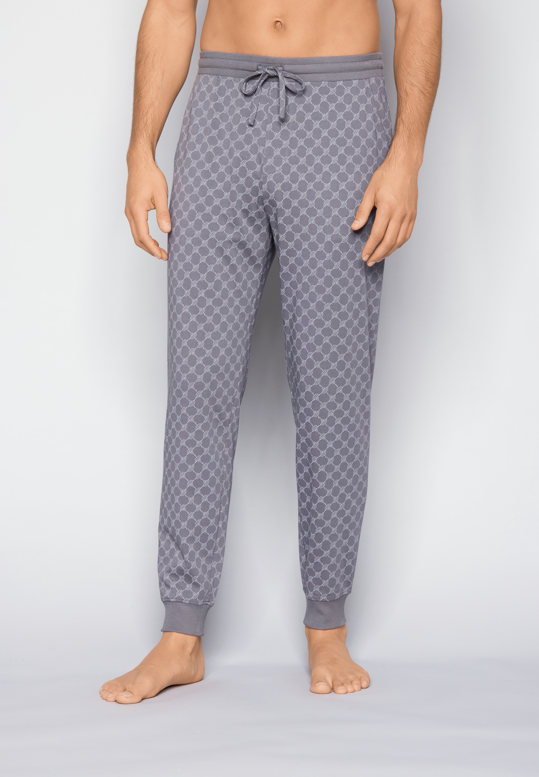 Image of JOOP Pyjamahose "Leisure" mit Cornflower-Print, seitlichen Taschen und Bindeband