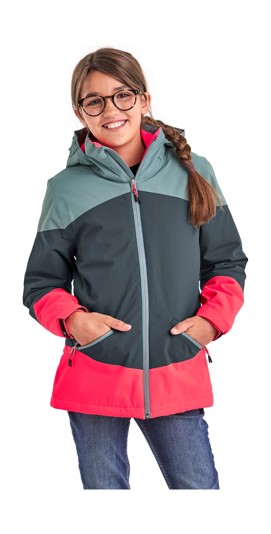 Image of Killtec Outdoorjacke "KOW 195 GRLS JCKT" Wasserdichte Winterjacke mit Colourblock, verstellbaren Details