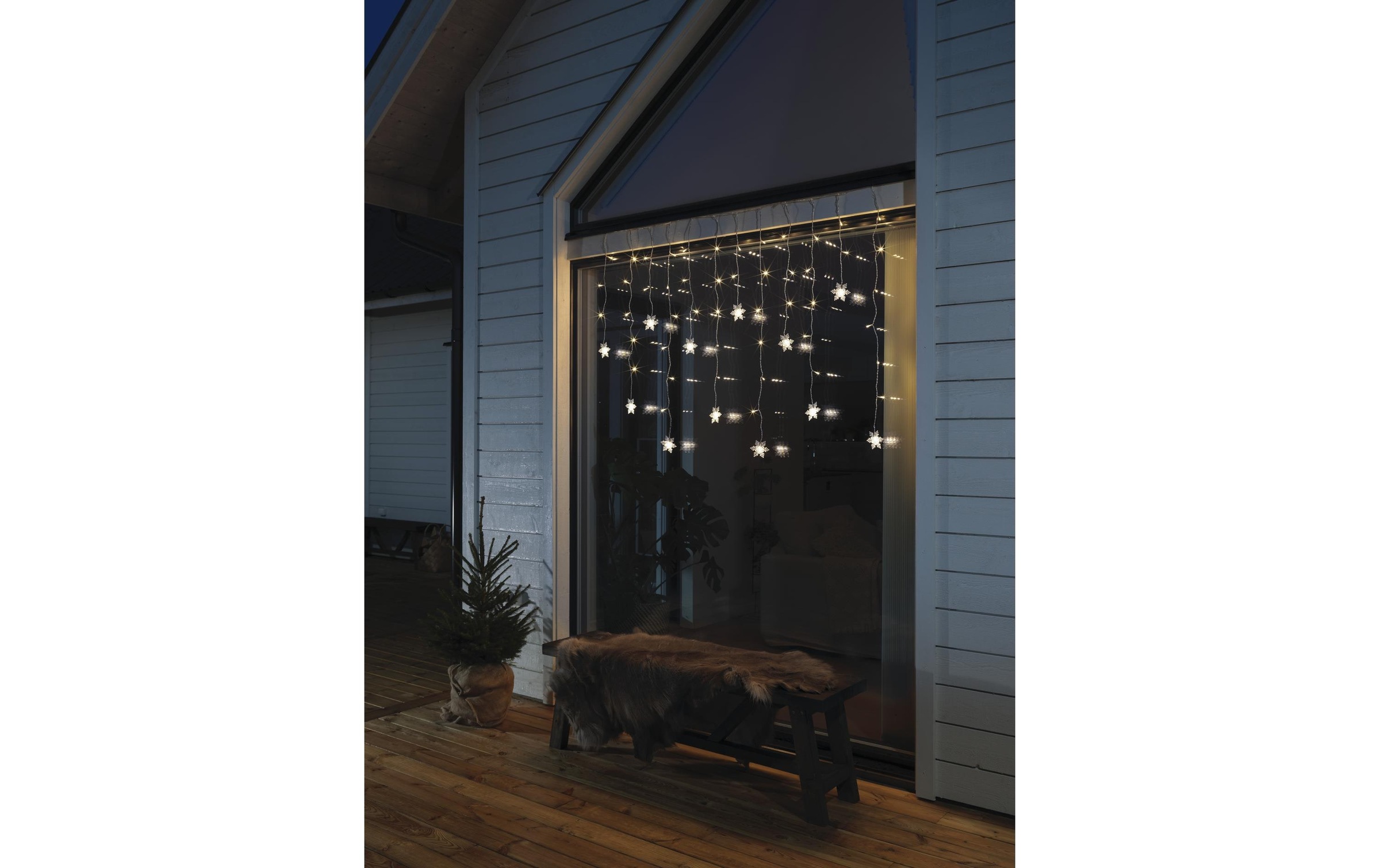 KONSTSMIDE LED-Lichtervorhang »Schneeflocken 60 LED 45017 m Outdoor«, 60 St.-flammig