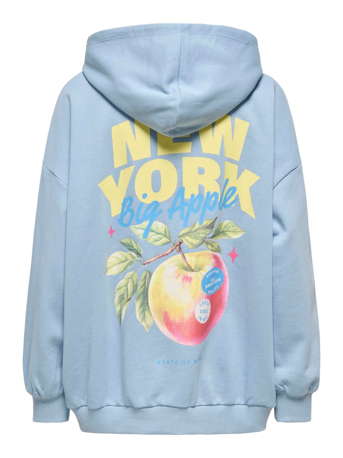 ONLY Sweatshirt »ONLELO L/S PRINT HOOD BOX SWT«, Baumwollmischung, regular fit
