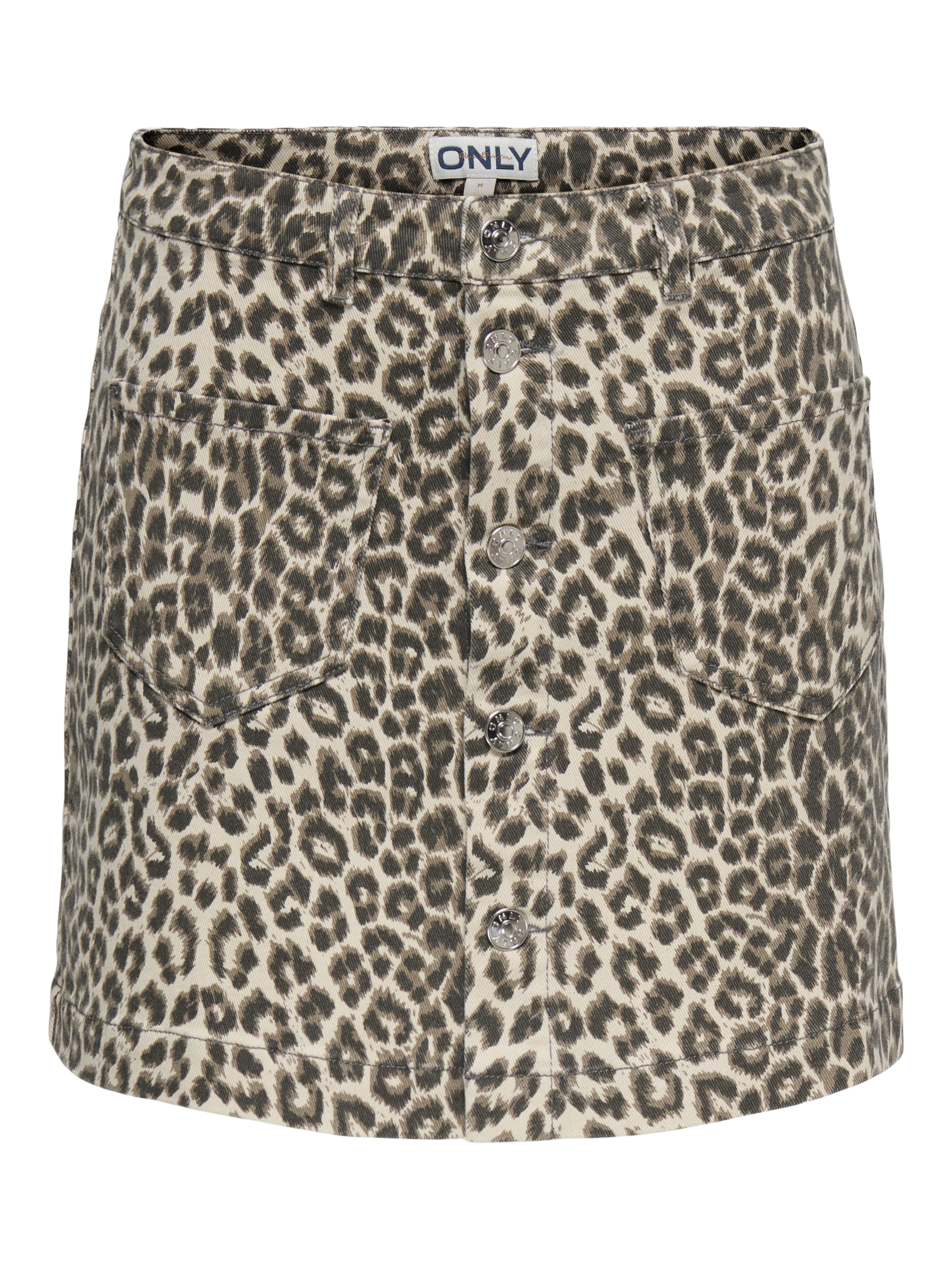 Image of ONLY Minirock "ONLAMAZING HW LEO SKIRT PNT" Baumwollmischung, High Waist