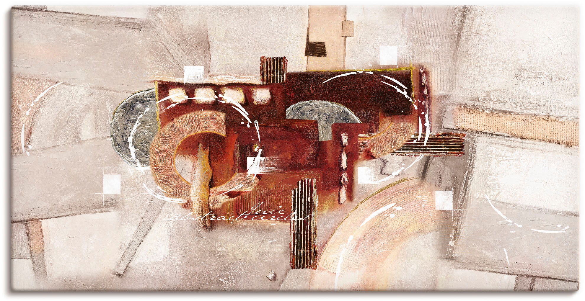 Image of Artland Leinwandbild "Abstrakte Kreise" Gegenstandslos 1 Stk. tlg. auf Holzrahmen gespannt