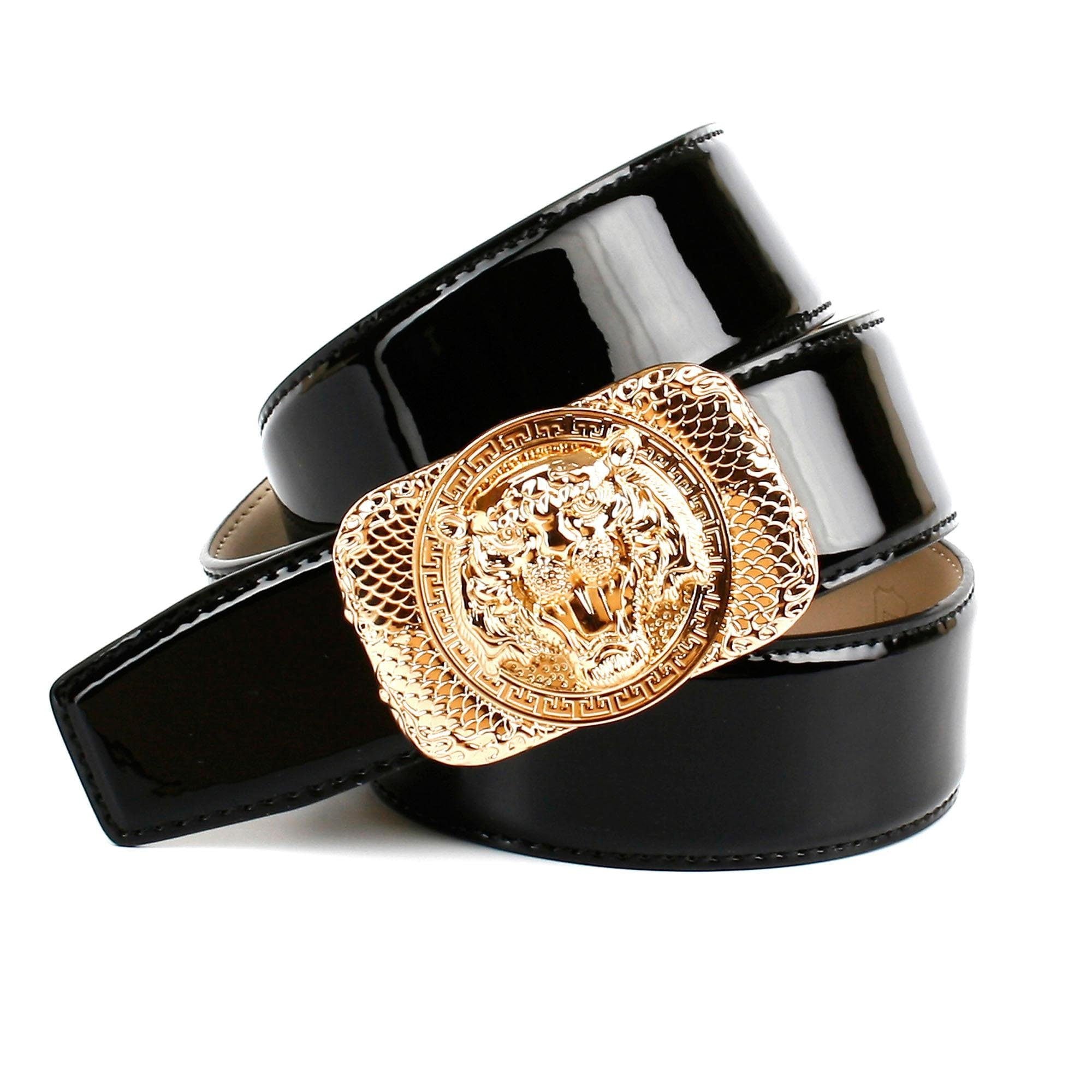 Image of Anthoni Crown Ledergürtel, Lackledergürtel mit goldfarbener Schliesse "Tiger" bei Ackermann Versand Schweiz