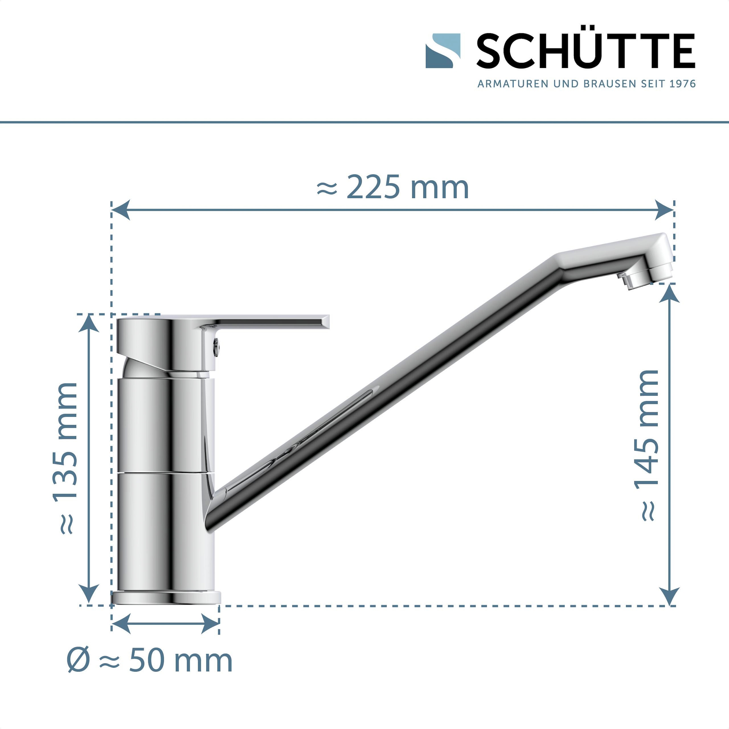 Schütte Spültischarmatur »Main«, Wasserhahn mit Wassersparfunktion, 360° schwenkbar, Chrom, Hochdruck