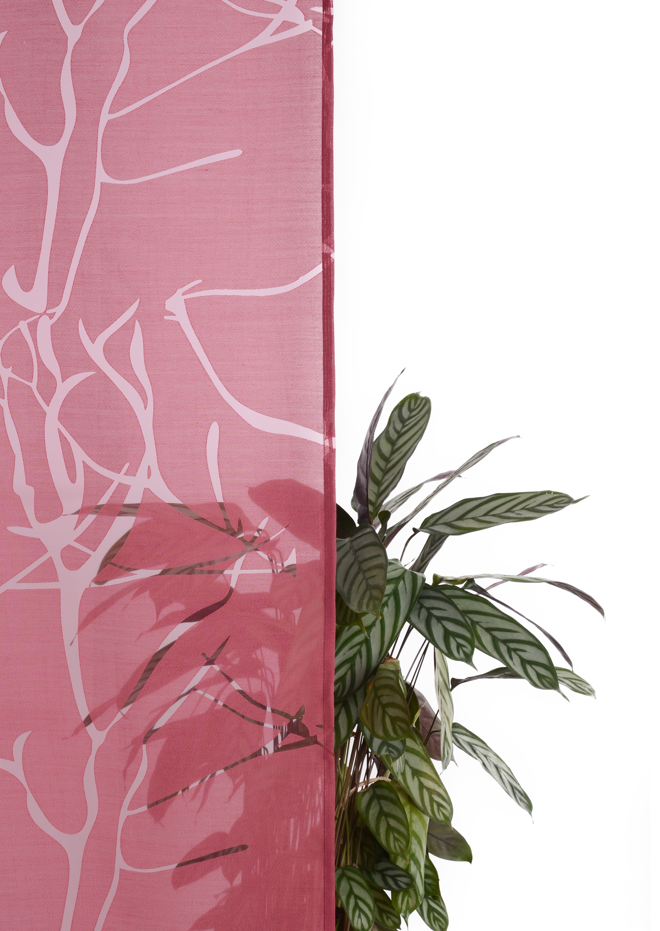 my home Gardine »Anna« Kräuselband 1 Stk. tlg. Viskose, Polyester, Äste-Motiv