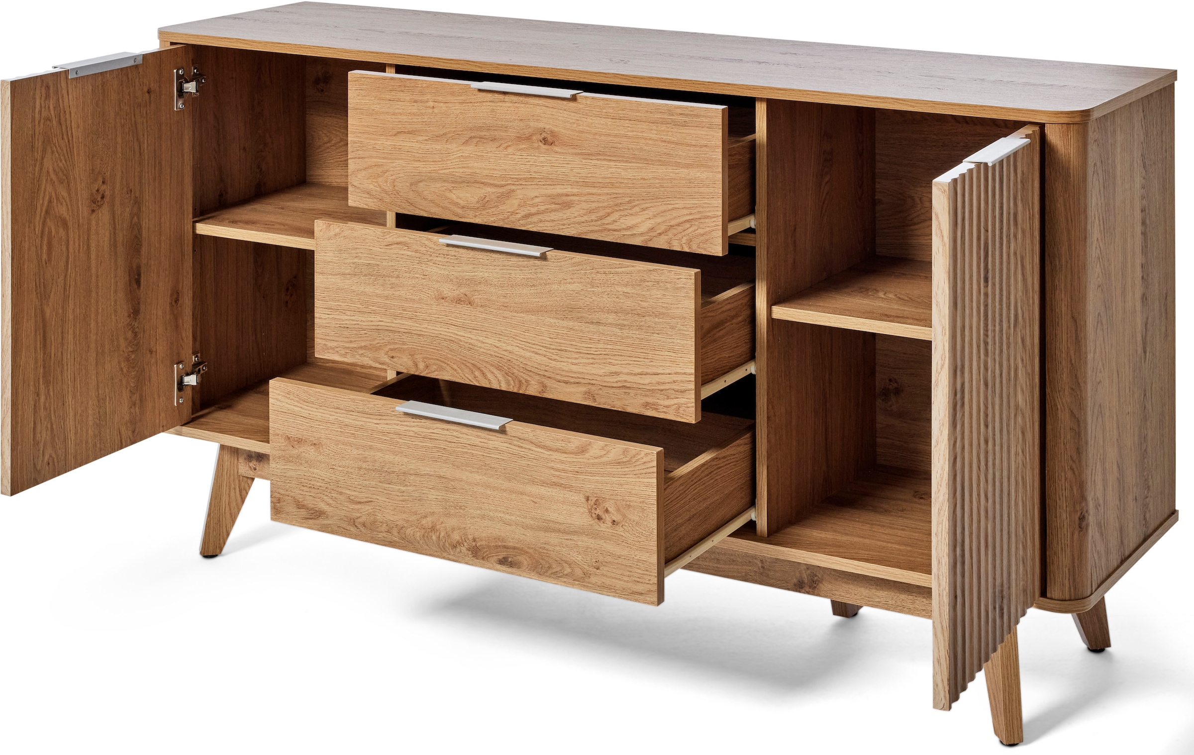 Jahnke Sideboard »WAVE SB 150« 1 Stk. tlg. Sideboard, Retro-Stil, Front in Wellendesign, Breite ca. 150 cm