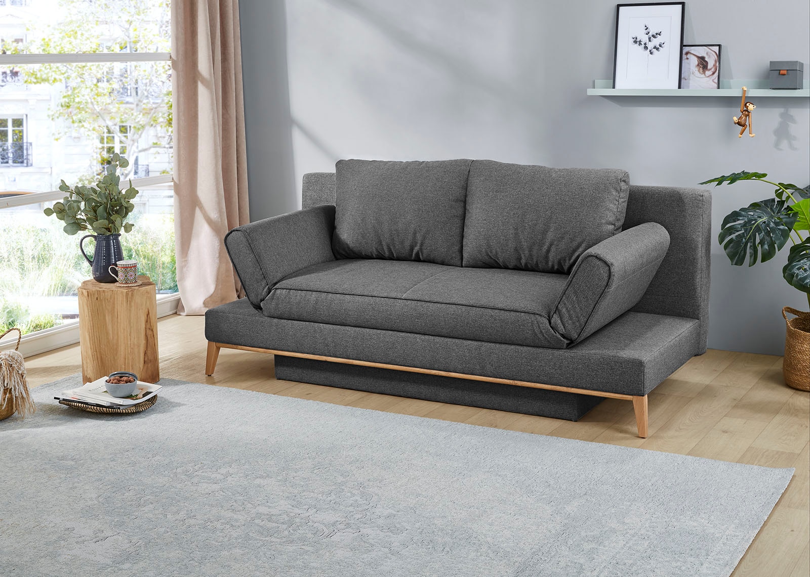 Jockenhöfer Gruppe Canapé-lit »Yann« inklusive Bettfunktion, Stauraum/Bettkasten, verstellbare Armlehnen