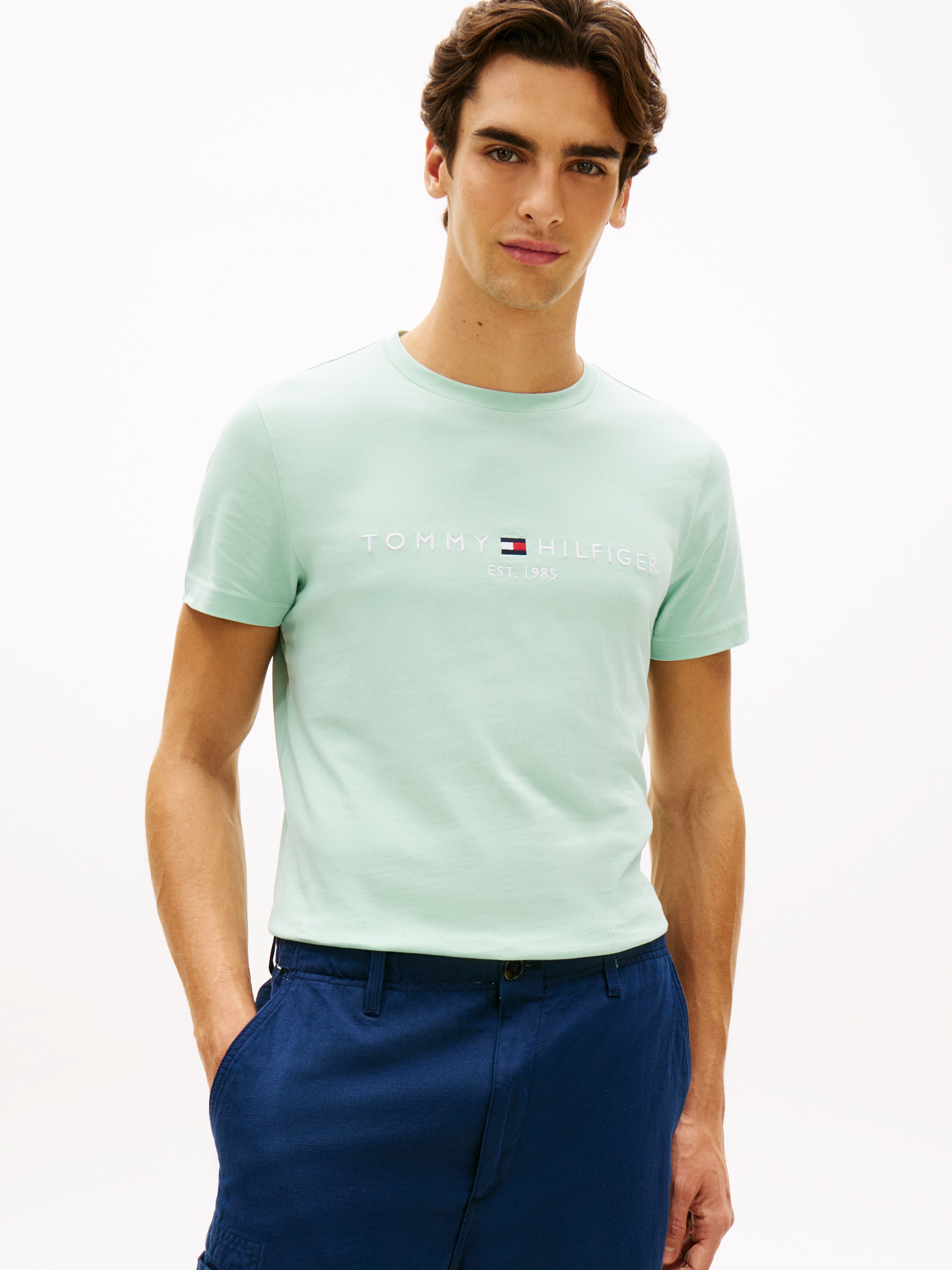 Image of Tommy Hilfiger T-Shirt "TOMMY LOGO" aus reiner Baumwolle
