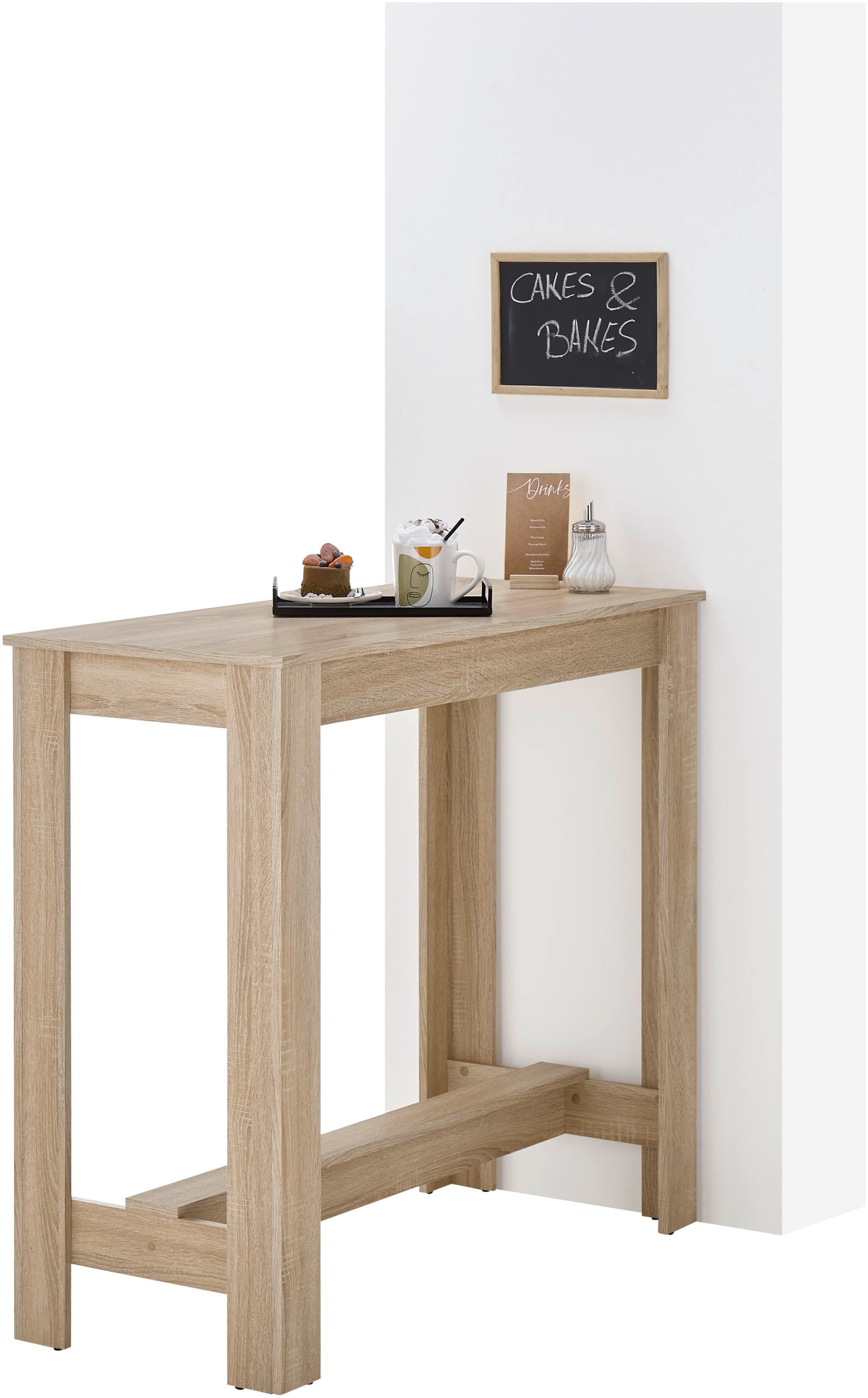 Stolkom Table de bar »Modesto Küchentisch, Bistrotisch, Stehtisch Küche, BxHxT 115x103x50 cm« Grozügige Fläche, Stabiler Halt, Tischplatte melaminbeschichtet