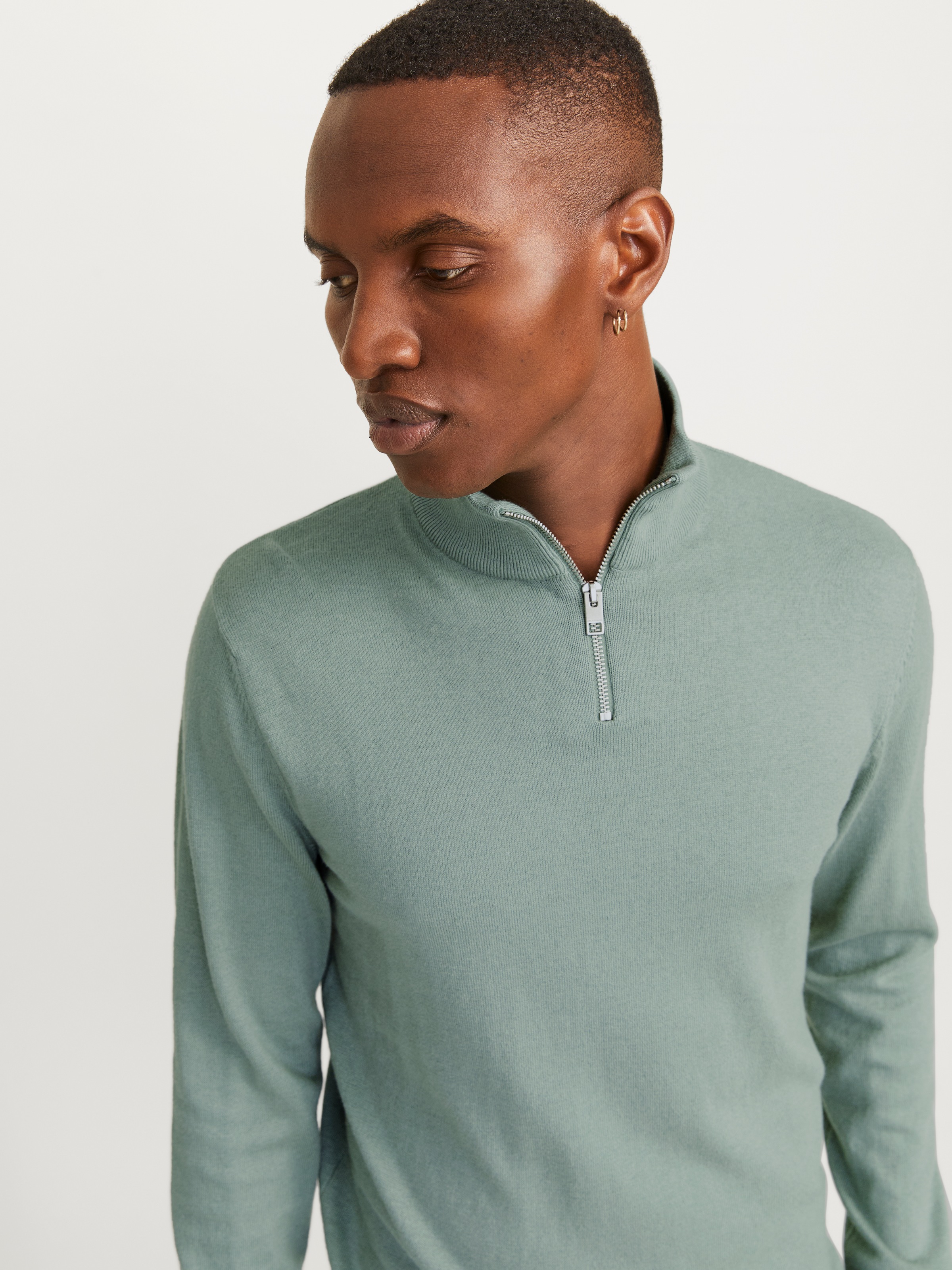 Jack & Jones Troyer »JJEEMIL KNIT HALF ZIP NOOS«, mit Rippbündchen