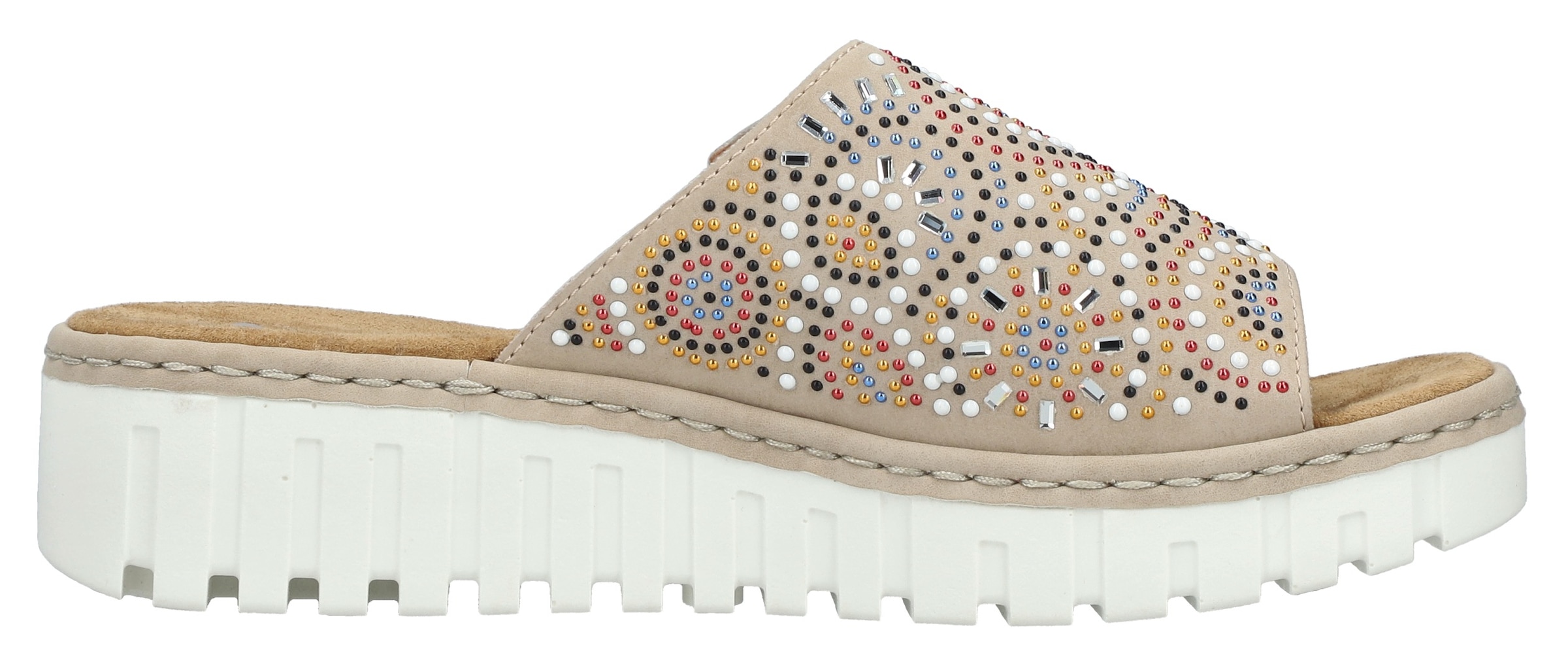 Rieker Pantolette  Sommerschuh, Strandschuh, Hausschuh mit regulierbarem Klettverschluss