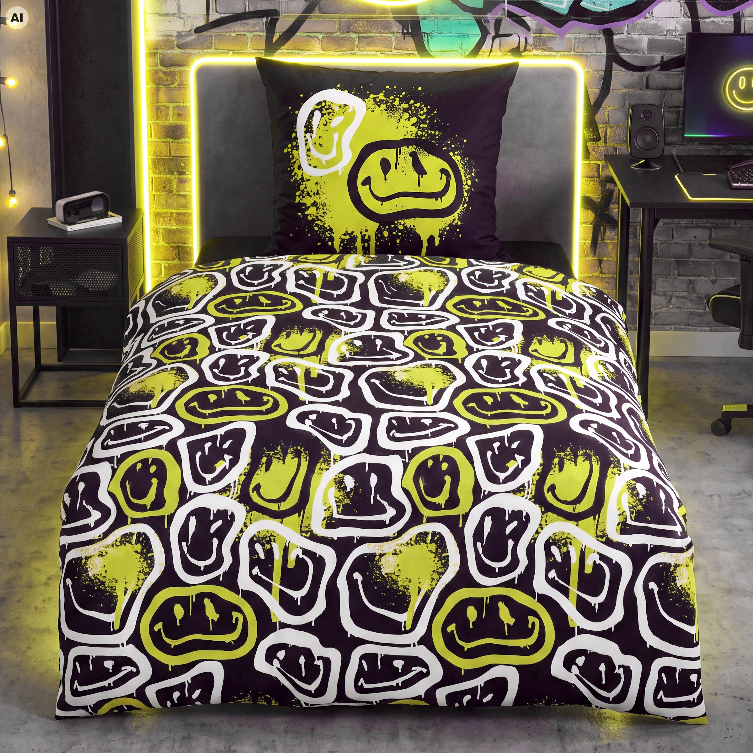 Image of Herding Young Collection Bettwäsche "Neon Faces" 2