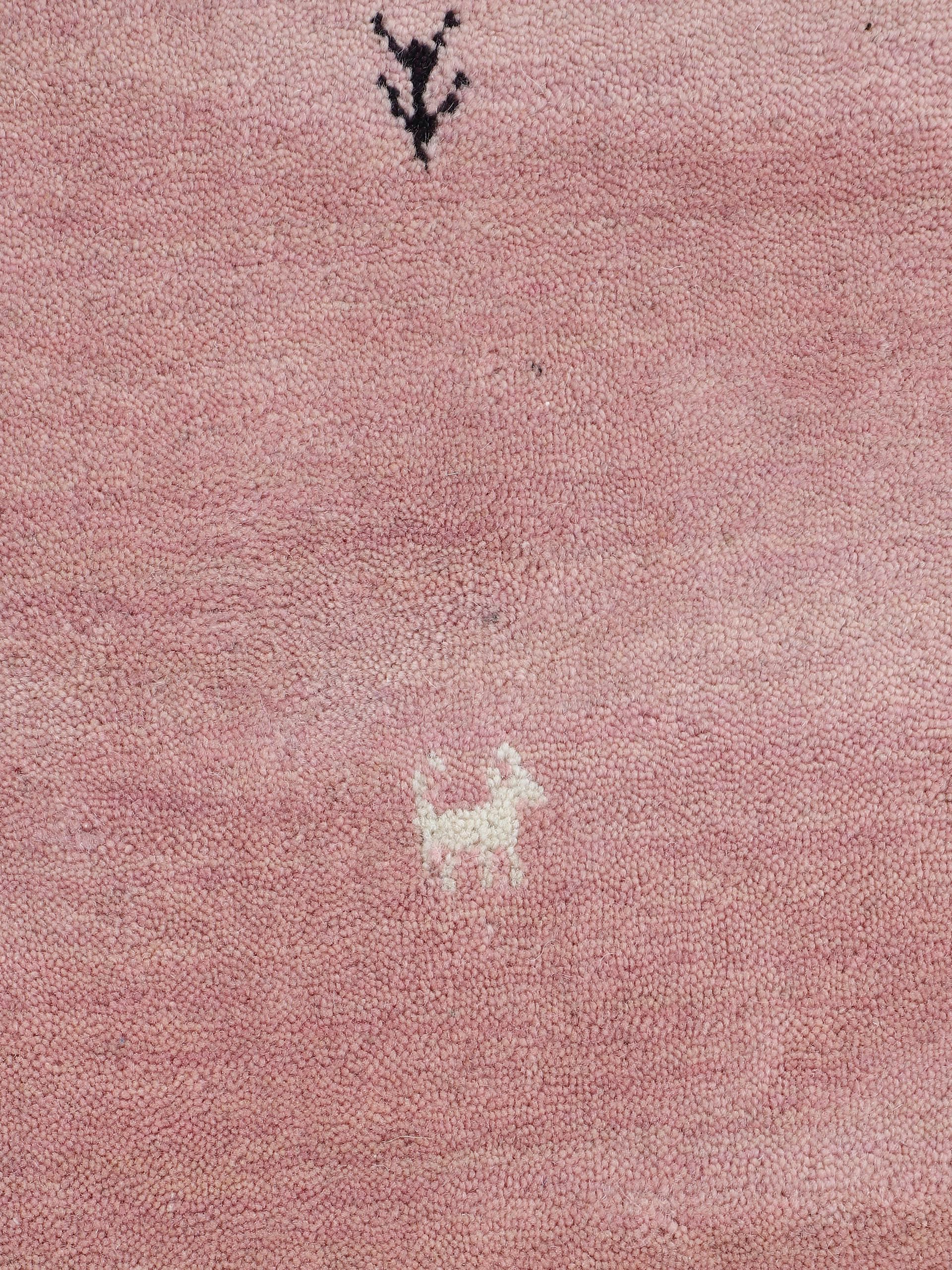 carpetfine Tapis en laine »Gabbeh Uni« Rond 15 mm Höhe reine Wolle handgewebt, Gabbeh Tiermotiv warmes Raumklima viele Grössen