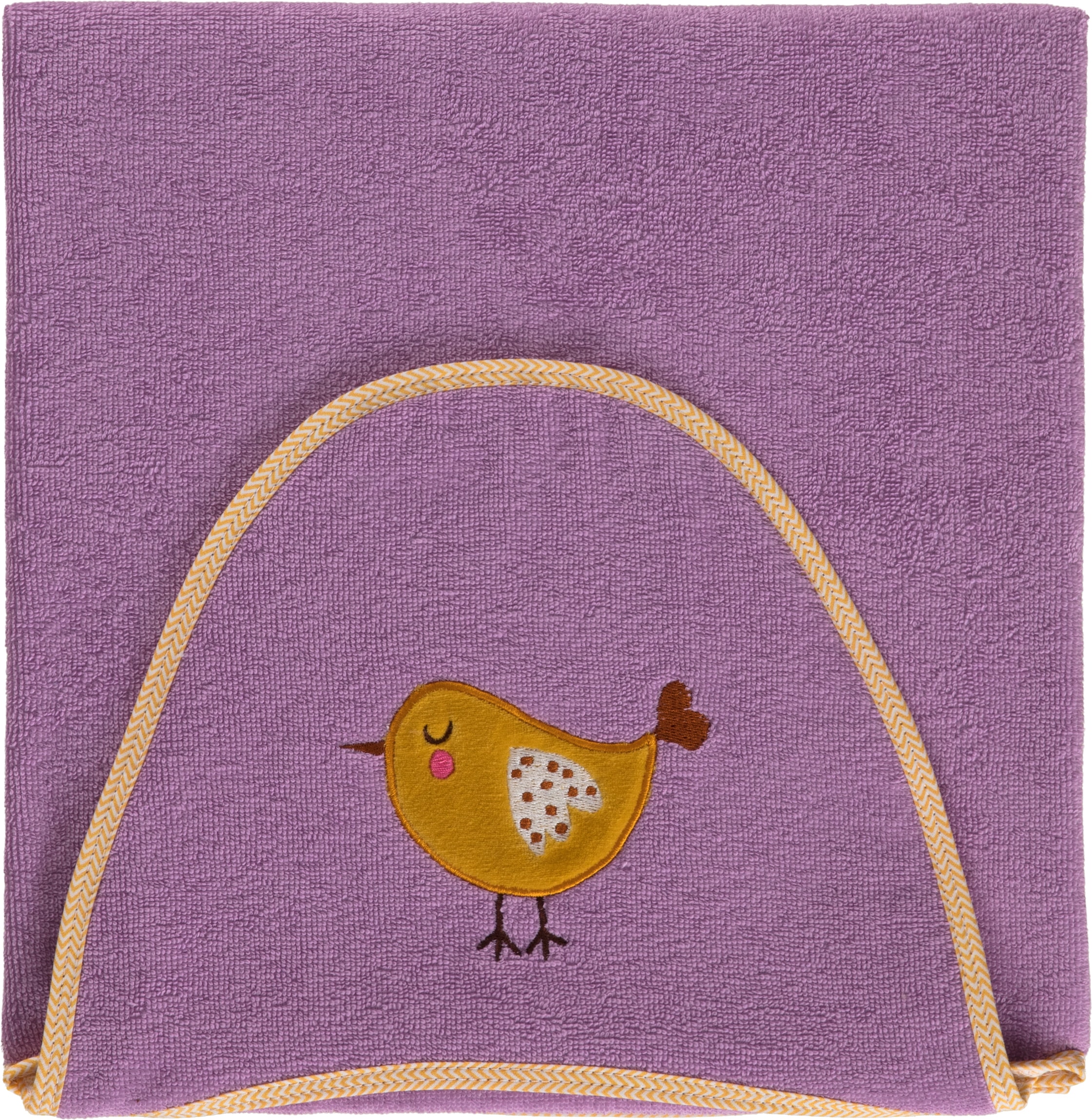 Image of Egeria Kapuzenhandtuch "Be Happy" mit Vogel Applikation