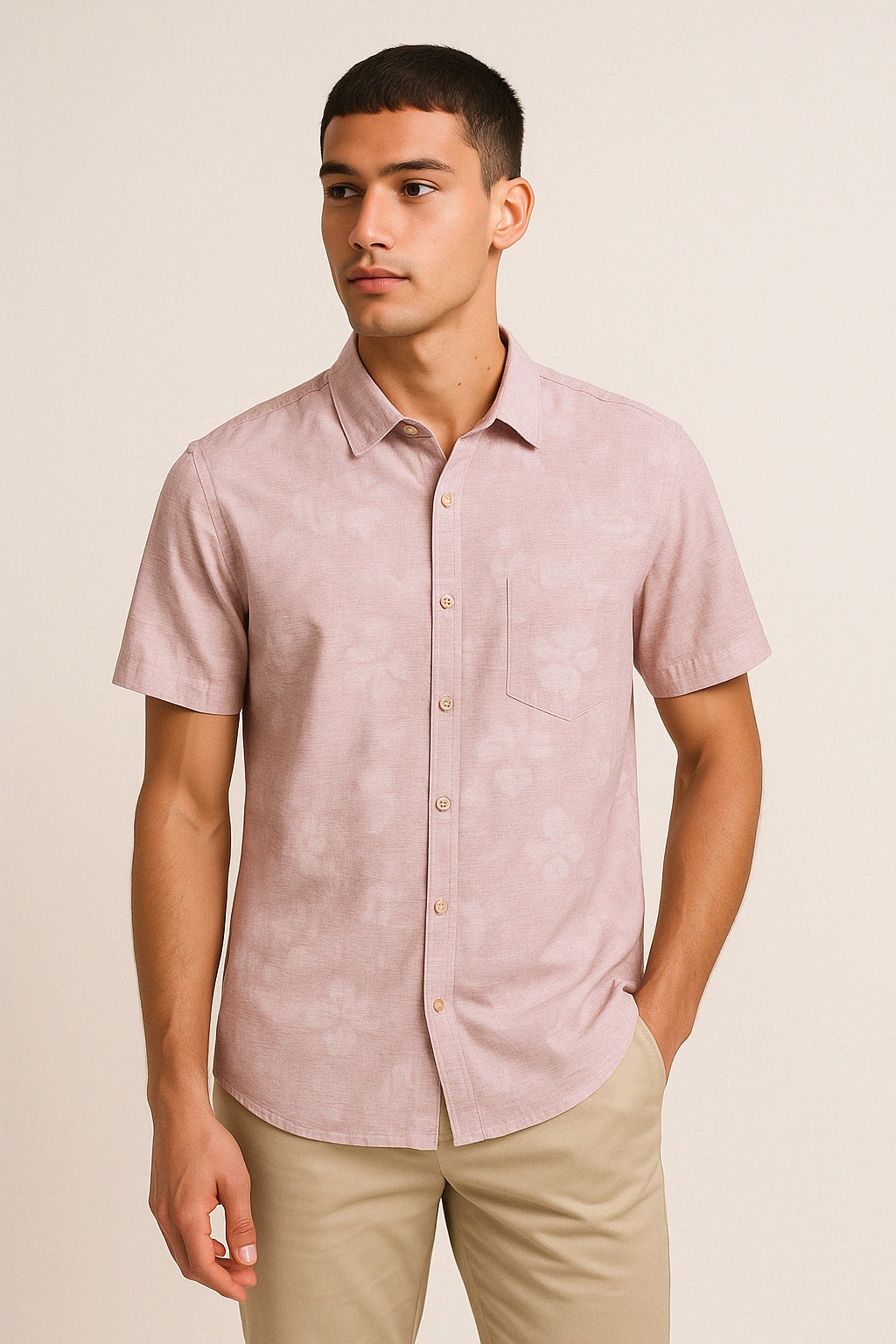 colours & sons Kurzarmhemd »colours & sons Kurzarmhemd Shirt-Jacquard Flowers«