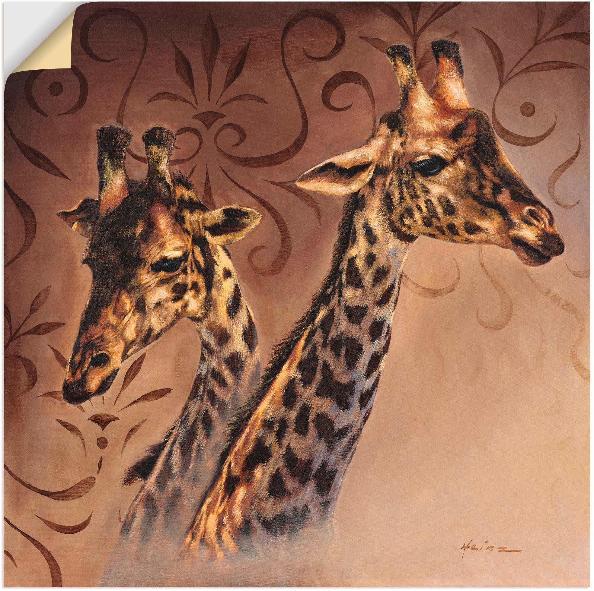 Image of Artland Wandbild »Giraffen Porträt«, Wildtiere, (1 St.), in vielen Grössen & Produktarten - Alubild / Outdoorbild für den Aussenbereich, Leinwandbild, Poster, Wandaufkleber / Wandtattoo auch für Badezimmer geeignet bei Ackermann Versand Schweiz