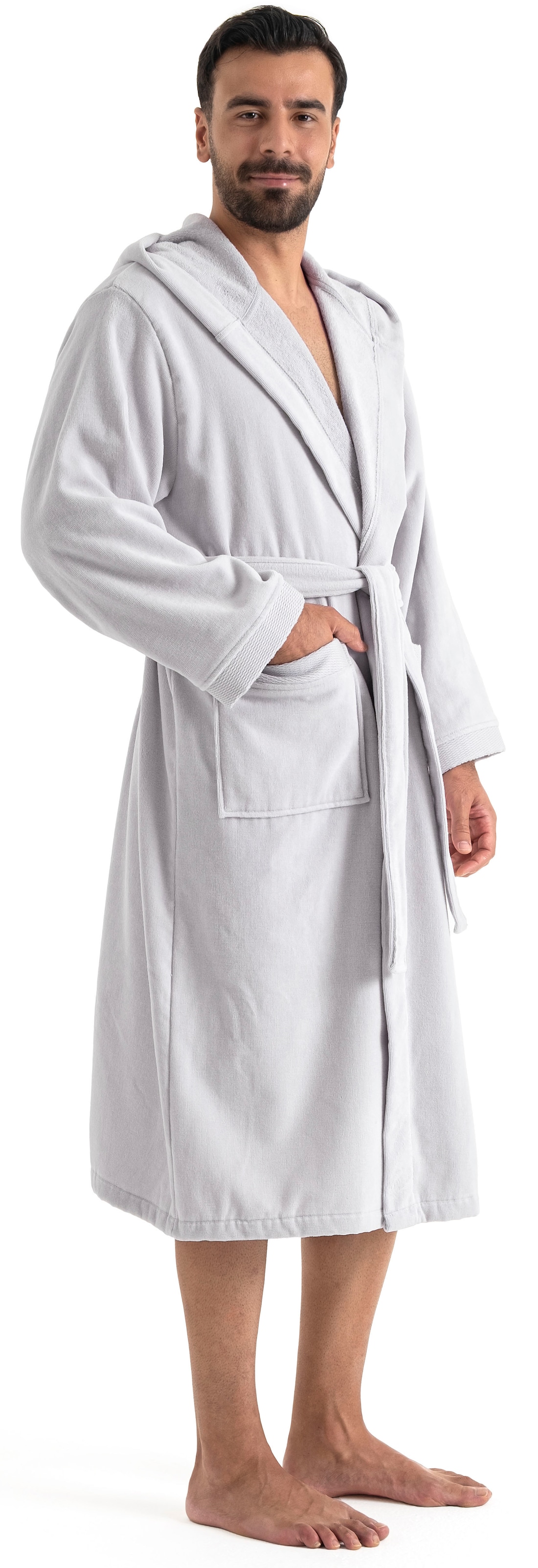 GOODproduct Unisex-Bademantel »Fenya, 330 g/m², Premium, Hotelbademantel, Morgenmantel,  Sauna & Spa« 1 Stk. Reissverschlusstaschen, weich mit GRATIS-Zugabe: 1x Duschtuch 70x140 cm